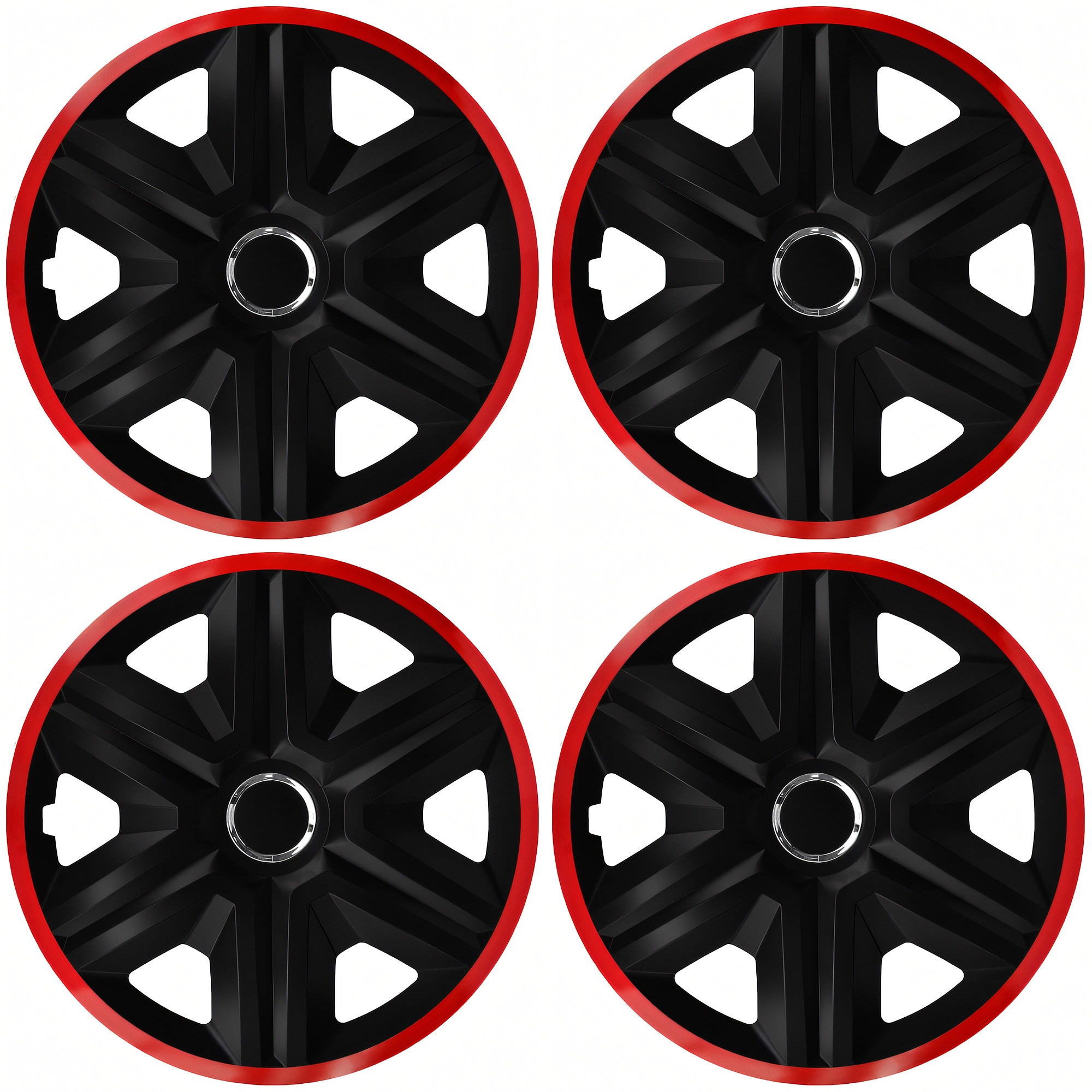 NRM Radzierblende FAST LUX 15 Zoll – Rot/Schwarz – 4er Set