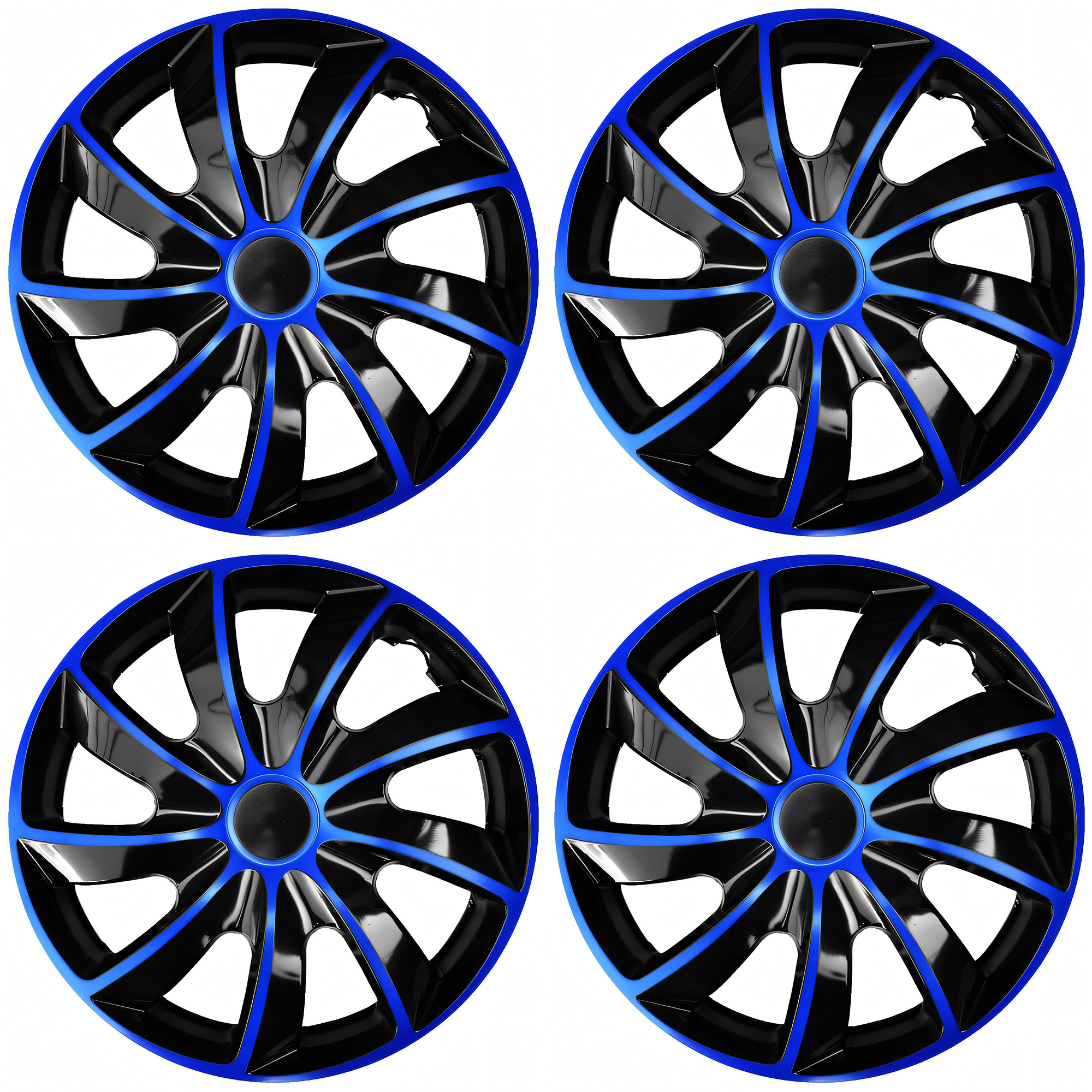 NRM Radzierblende QUAD BICOLOR 16 Zoll – Blau/Schwarz – 4er Set