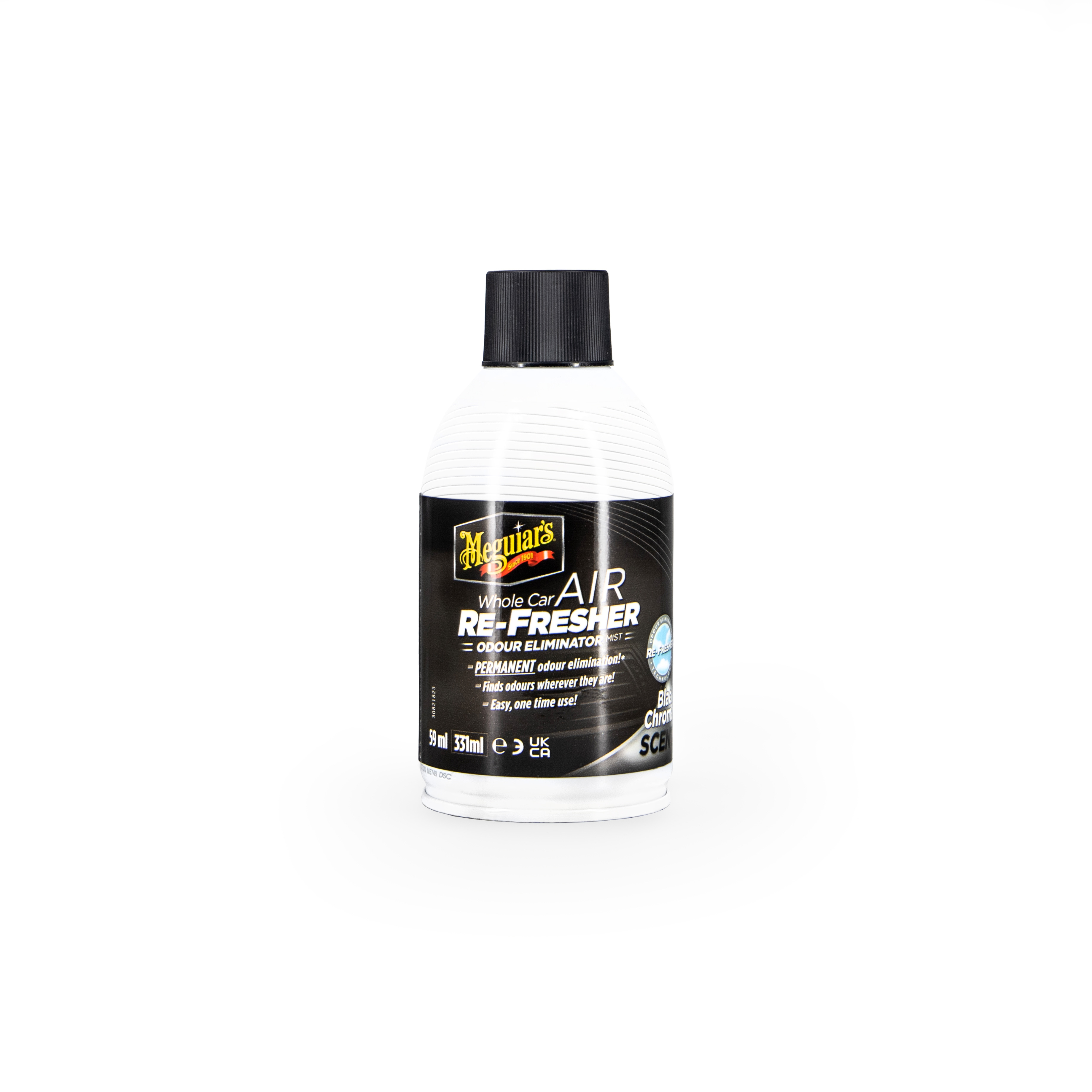 Meguiar’s® Whole Car Air Re-Fresher Odor Eliminator Black Chrome Scent 59ml