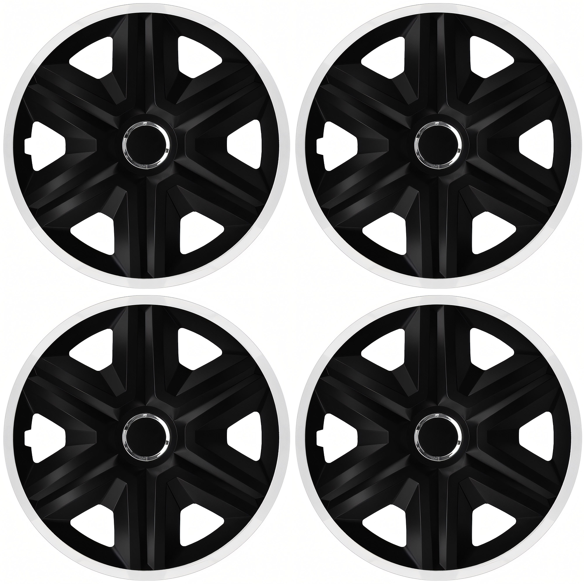 NRM Radzierblende FAST LUX 15 Zoll – Weiß/Schwarz – 4er Set