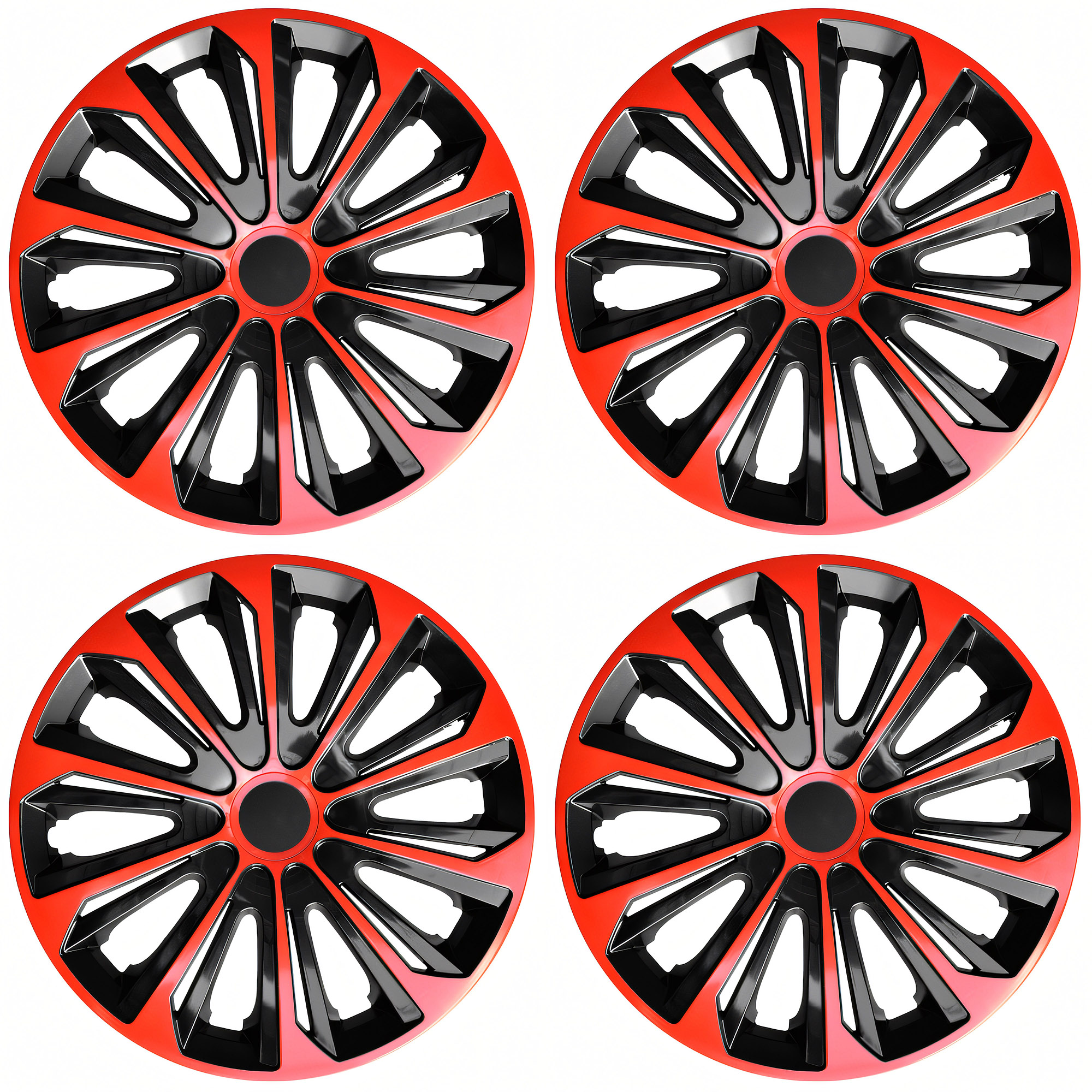 NRM Radzierblende STRONG DUOCOLOR 14 Zoll – Rot/Schwarz – 4er Set