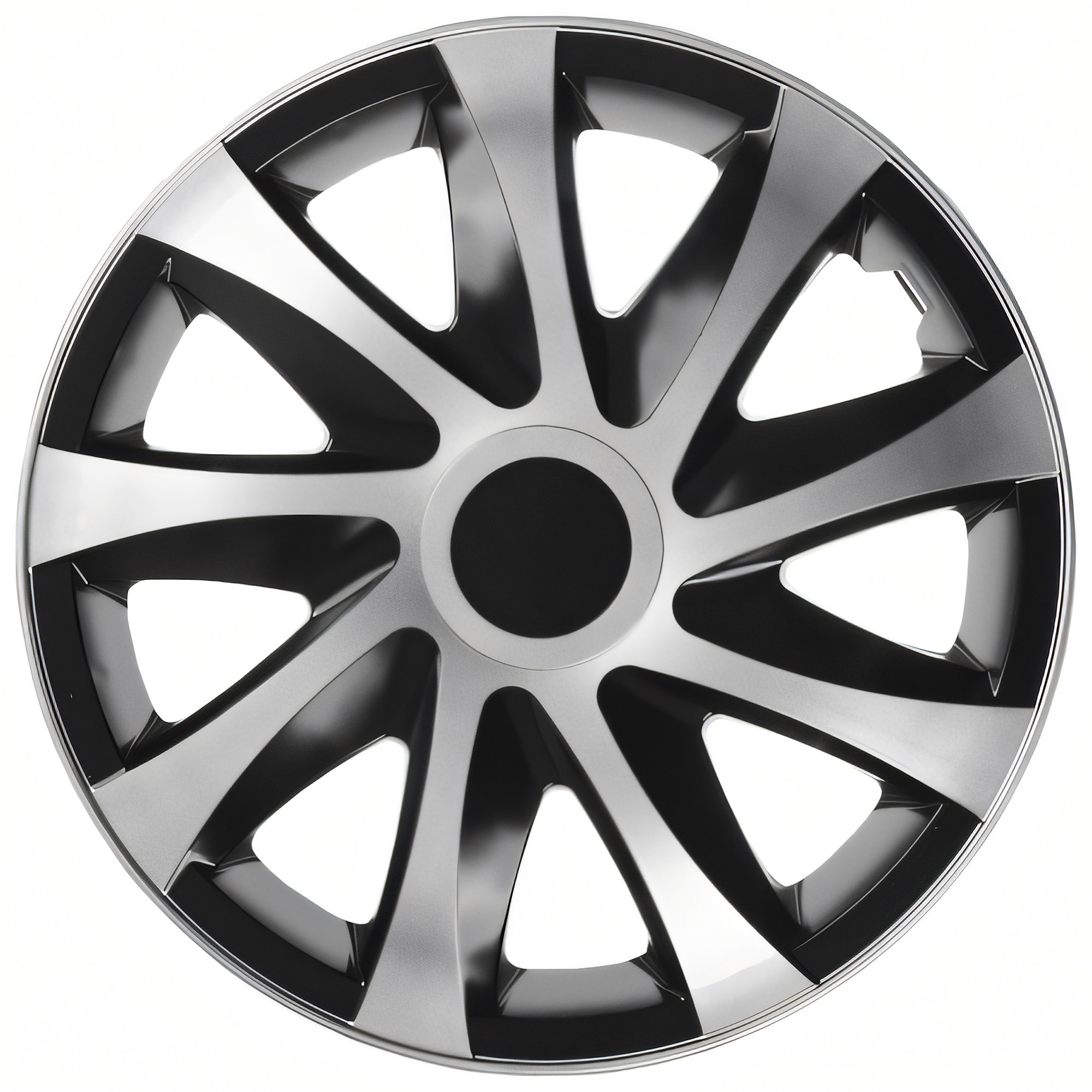 NRM Radzierblende DRACO 13 Zoll – Silber/Schwarz – 4er Set