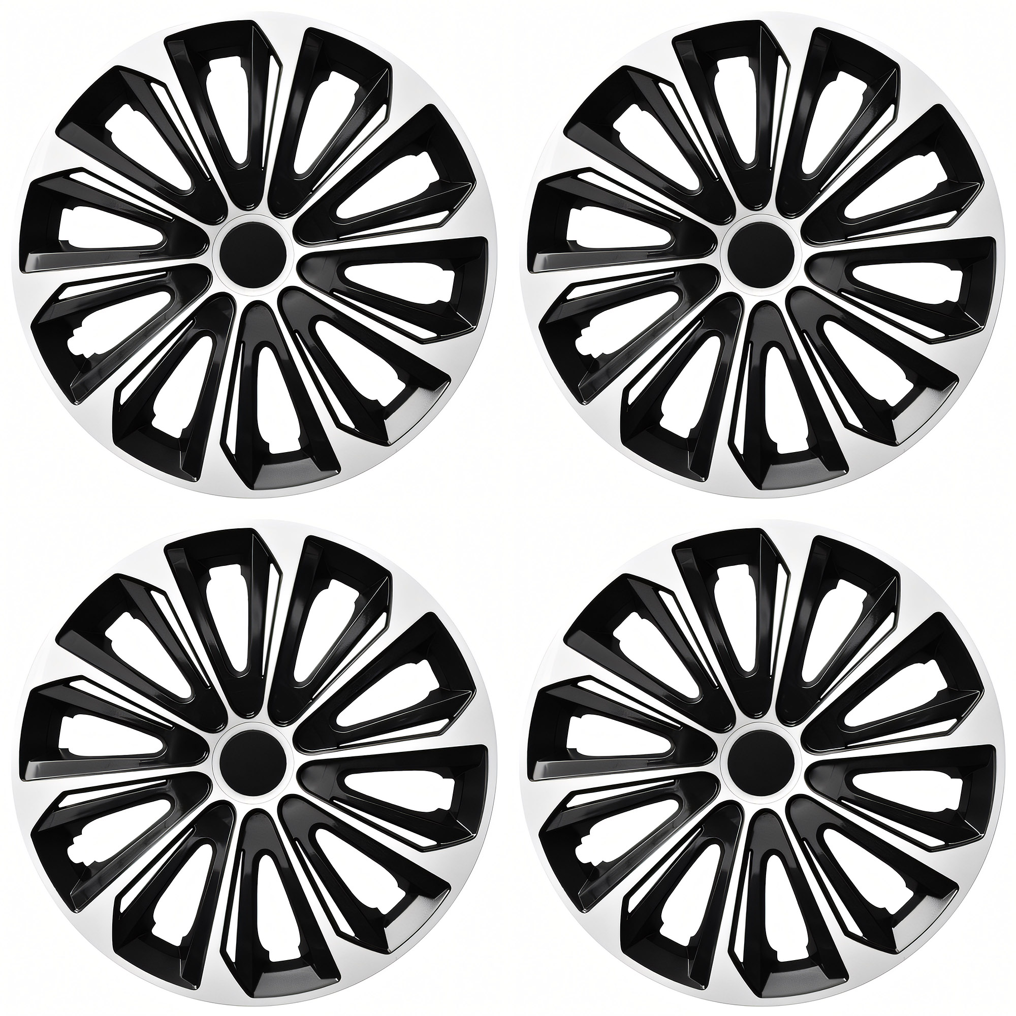 NRM Radzierblende STRONG DUOCOLOR 14 Zoll – Weiß/Schwarz – 4er Set