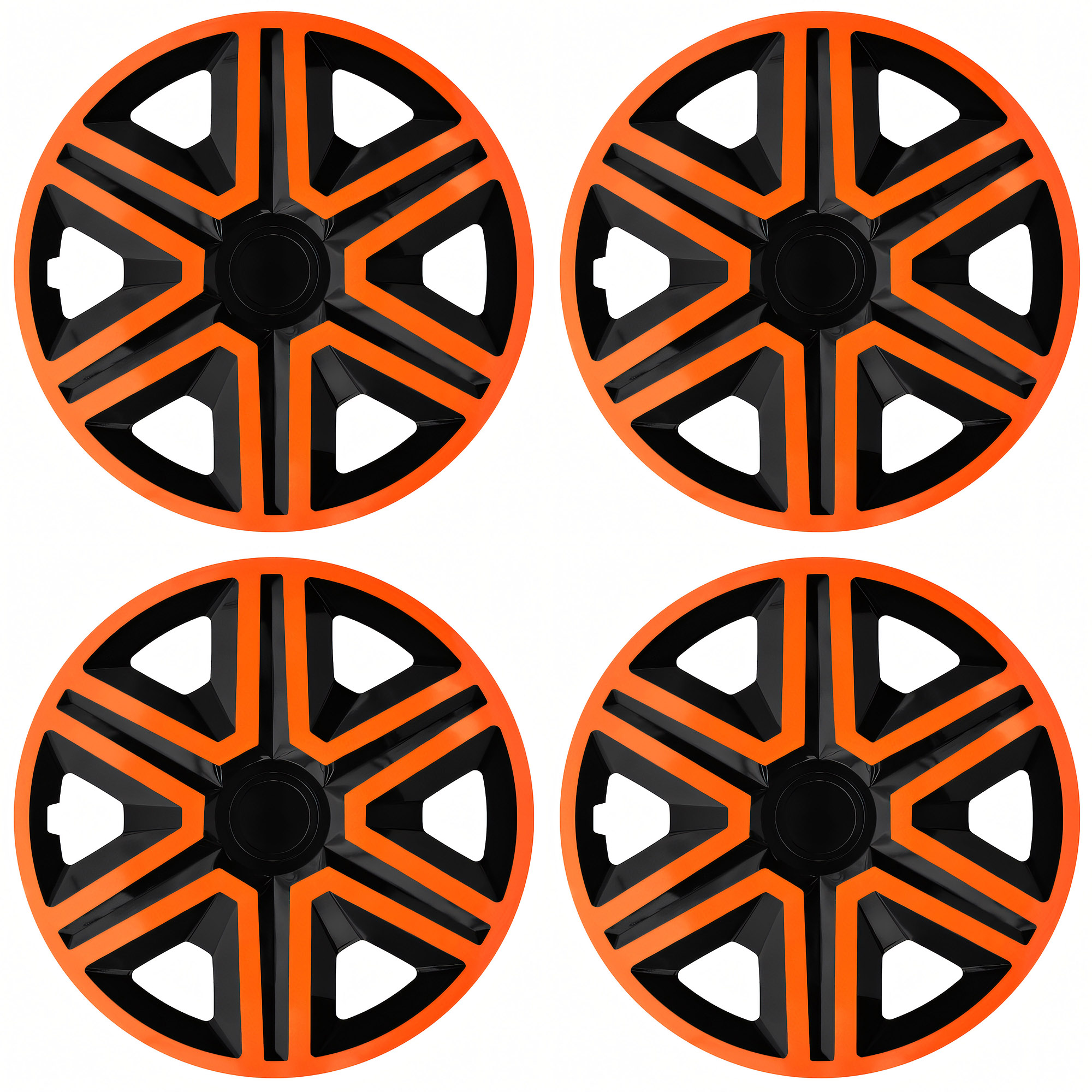 NRM Radzierblende ACTION DOUBLECOLOR 15 Zoll – Orange/Schwarz – 4er Set