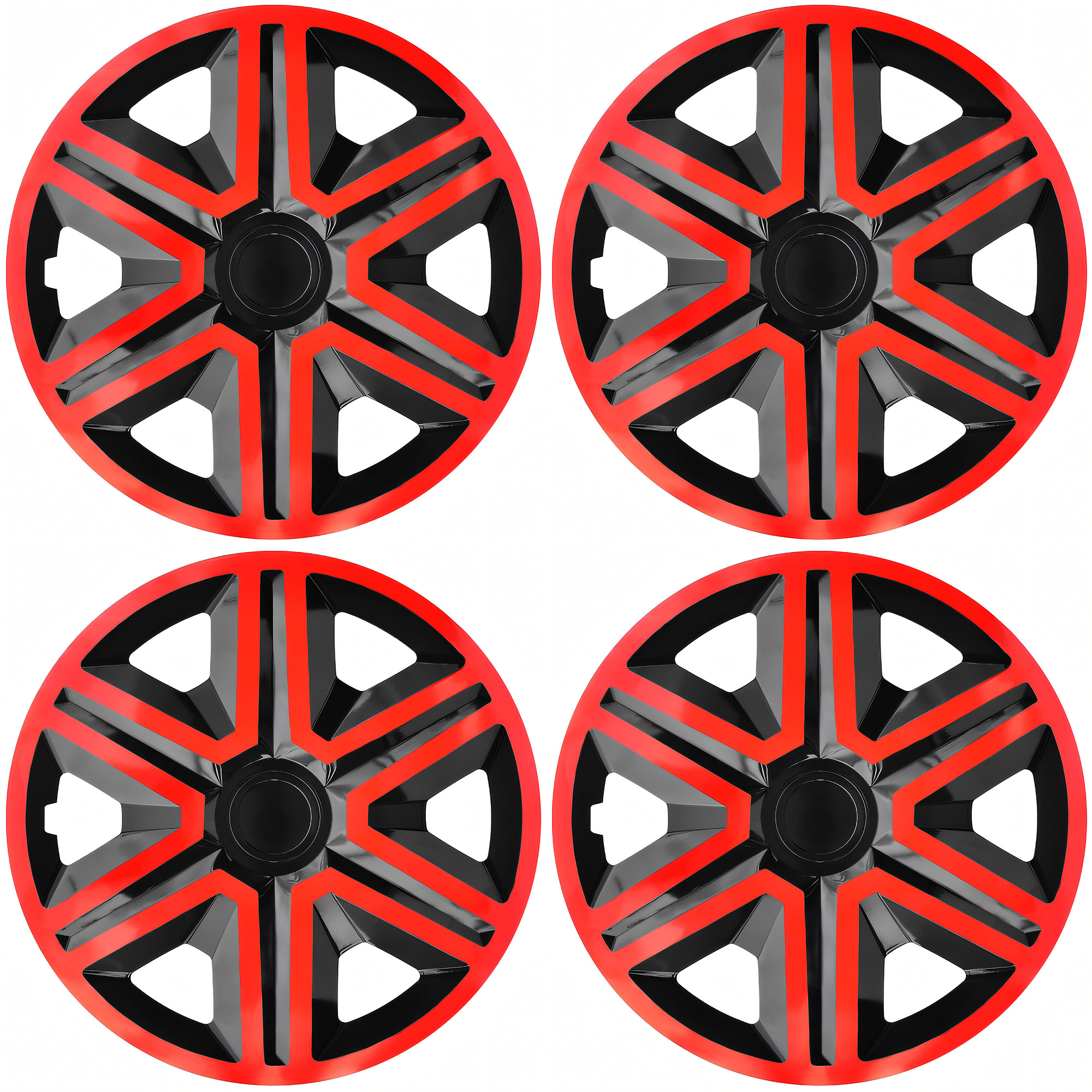 NRM Radzierblende ACTION DOUBLECOLOR 15 Zoll – Rot/Schwarz – 4er Set