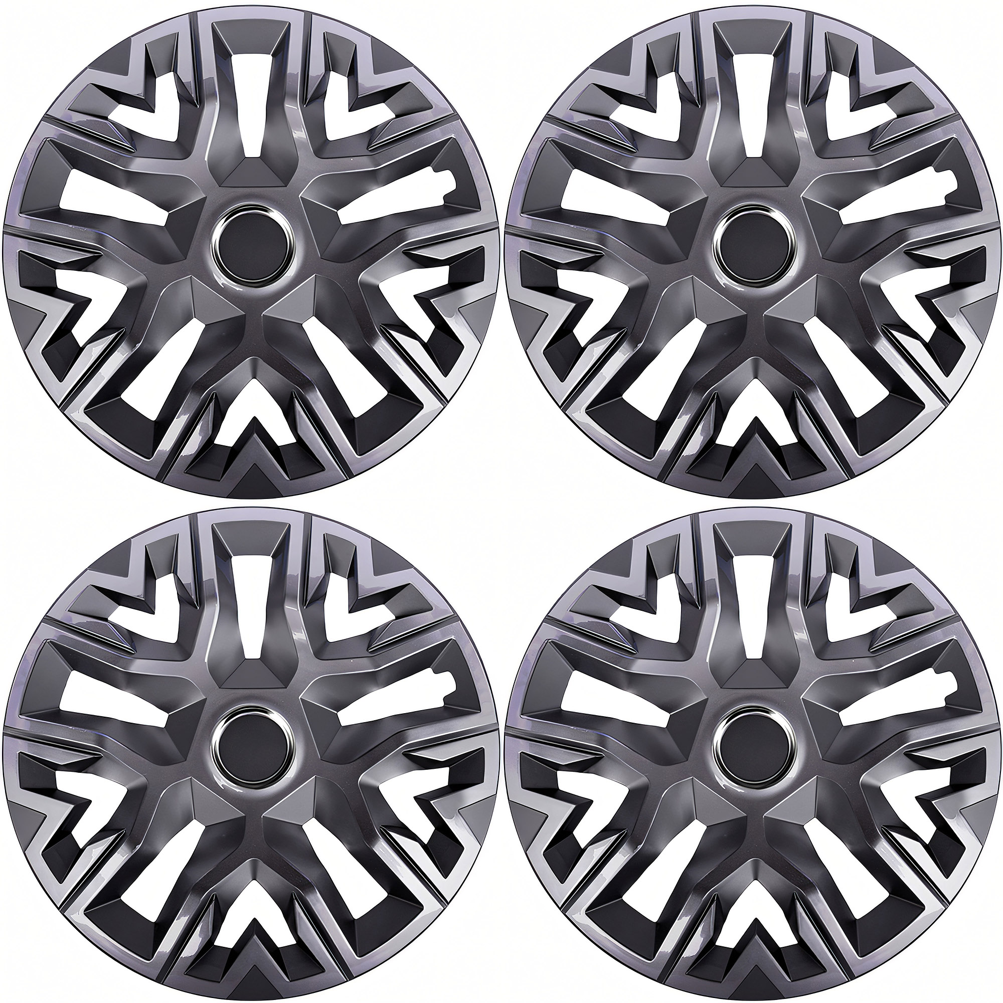 NRM Radzierblende PERFECTO 15 Zoll – Graphit glänzend – 4er Set