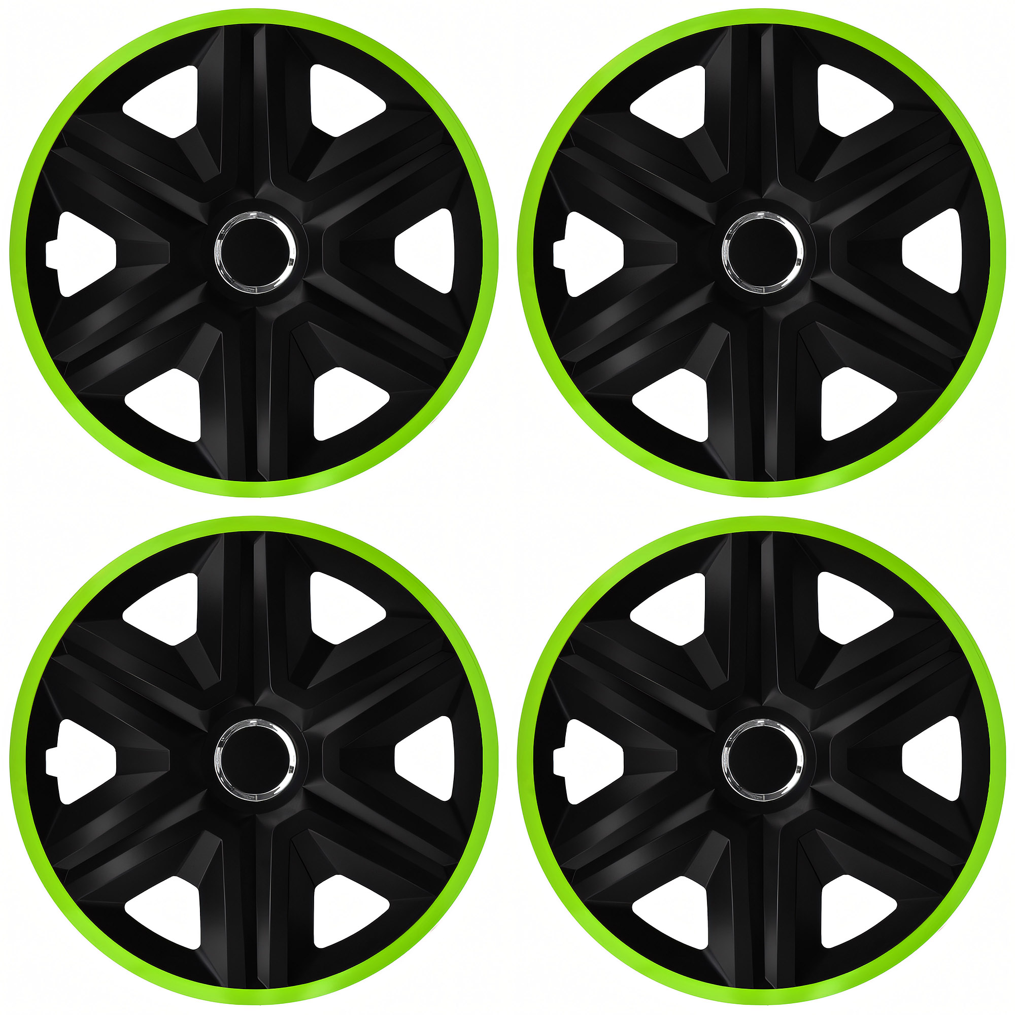 NRM Radzierblende FAST LUX 14 Zoll – Grün/Schwarz – 4er Set