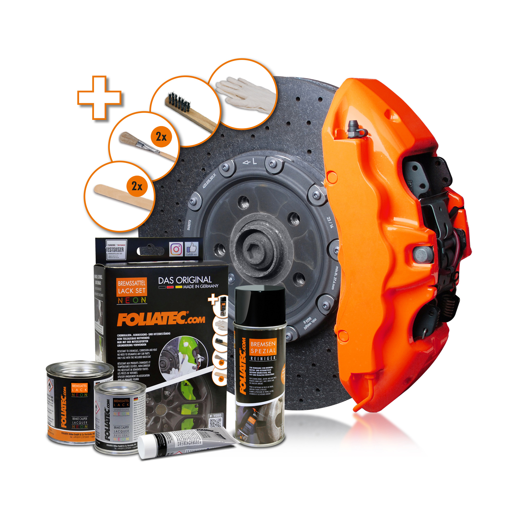 Foliatec Bremssattel Lack Set - Neon Orange