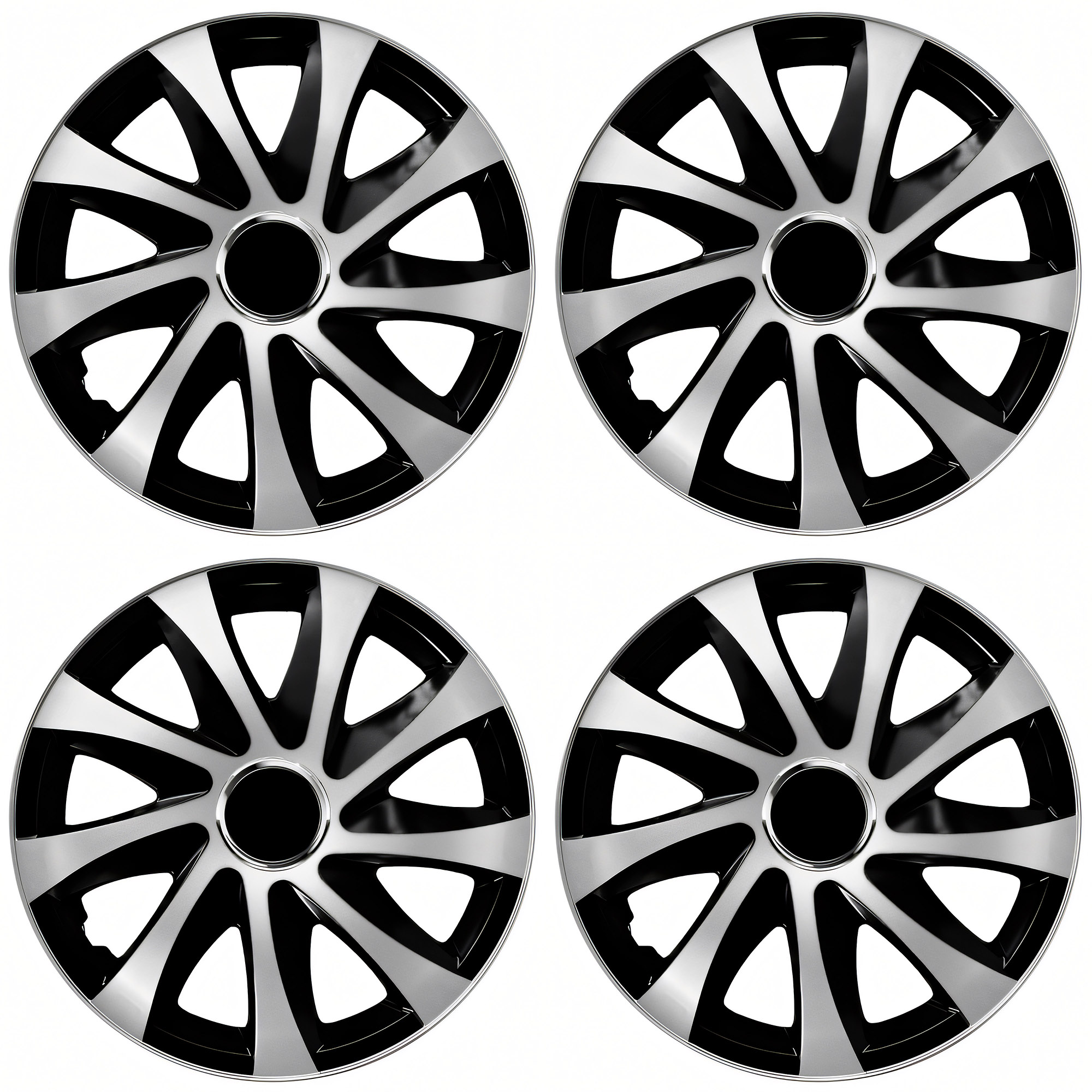 NRM Radzierblende DRIFT EXTRA 14 Zoll – Silber/Schwarz – 4er Set