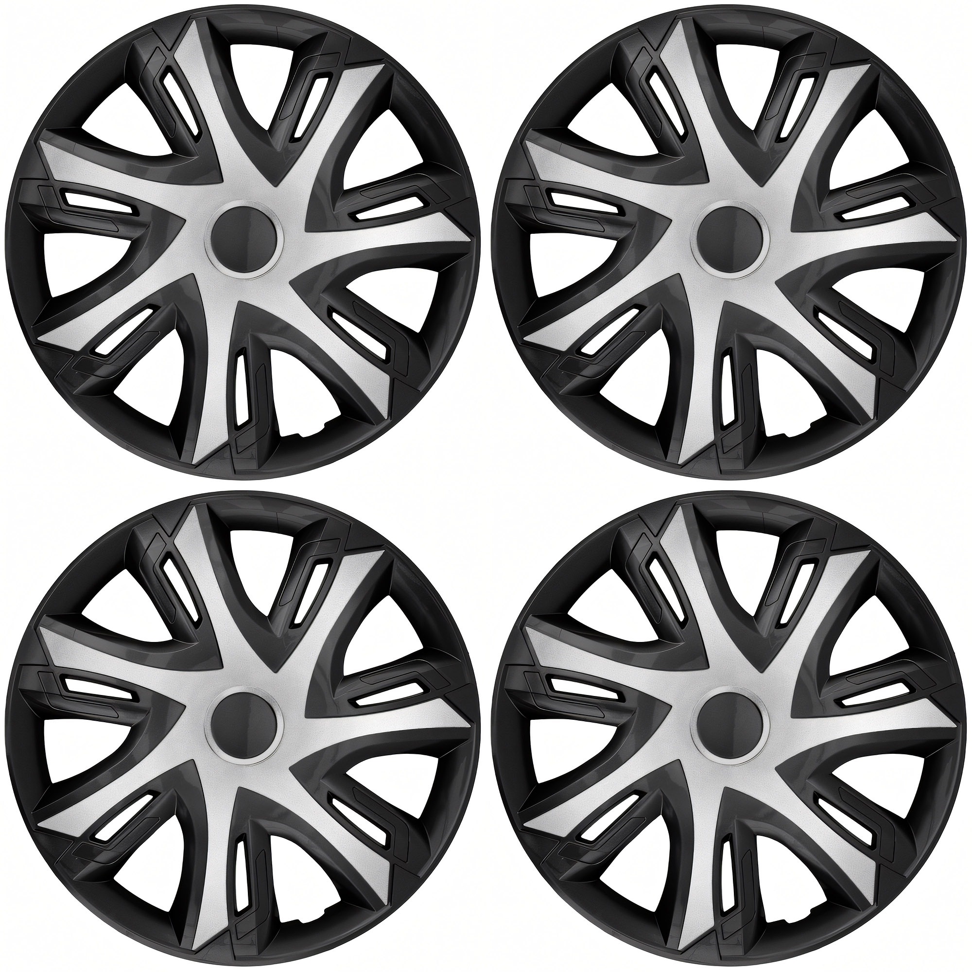 NRM Radzierblende N-Power BICOLOR 14 Zoll – Silber/Schwarz – 4er Set