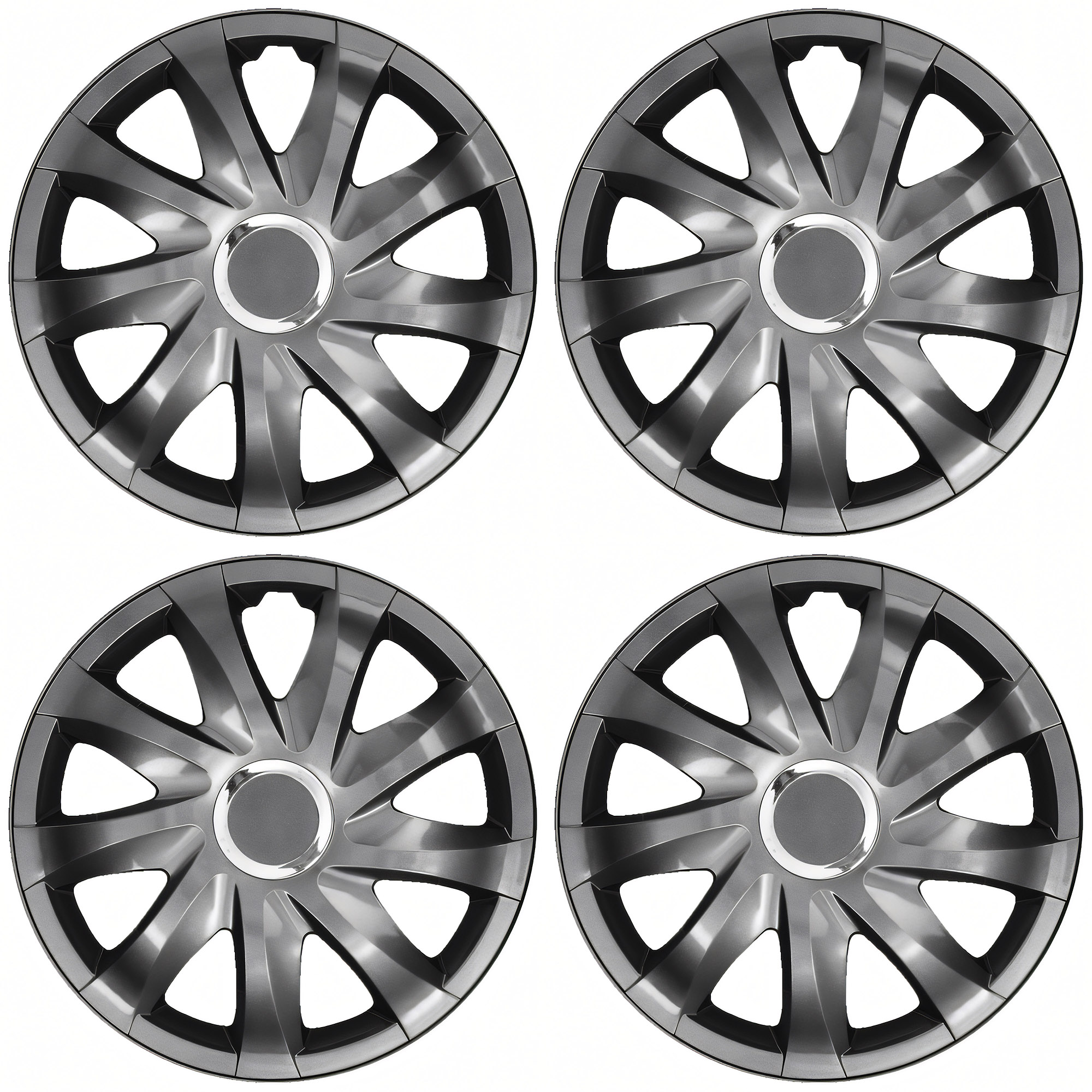 NRM Radzierblende DRIFT 13 Zoll – Graphit glänzend – 4er Set