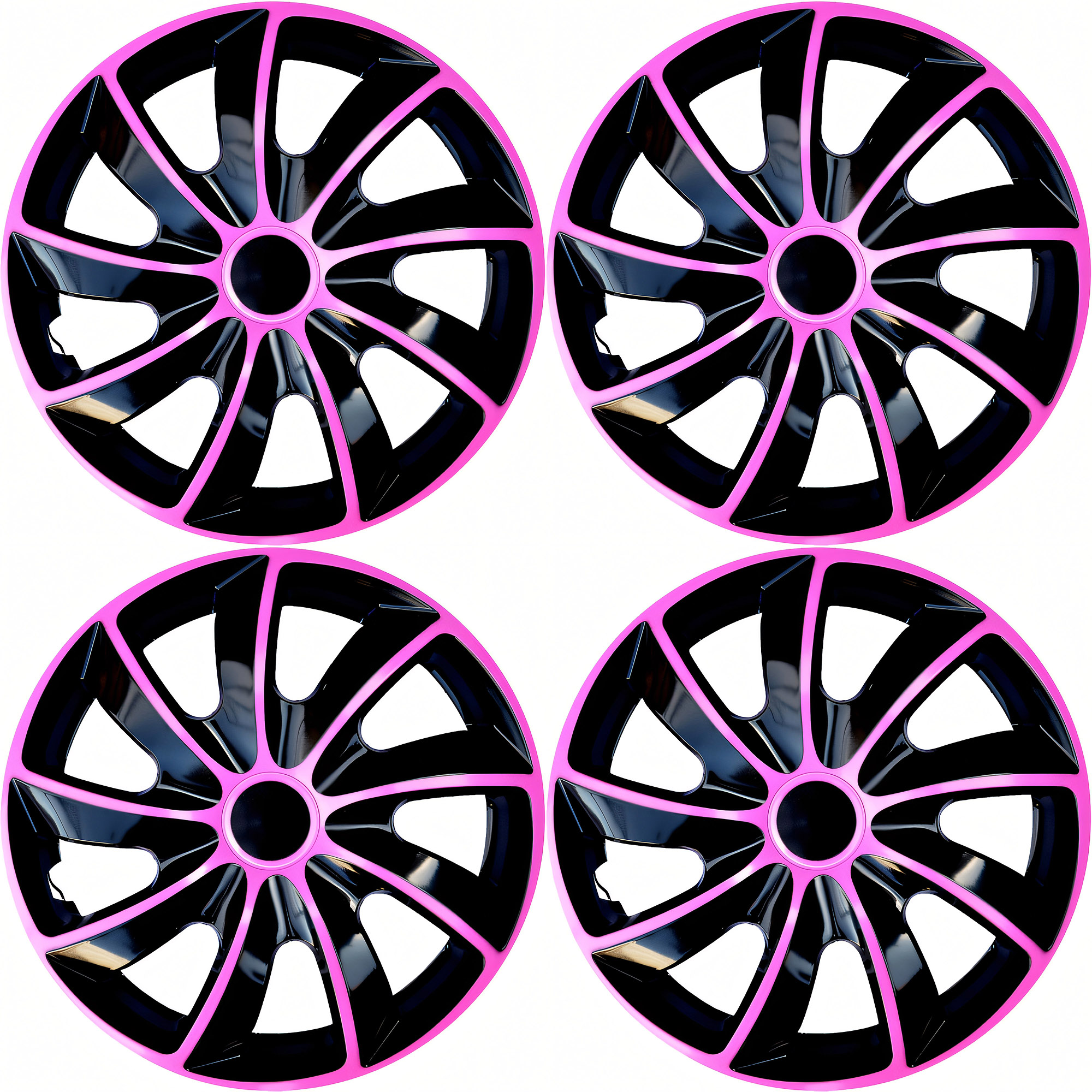 NRM Radzierblende QUAD BICOLOR 16 Zoll – Pink/Schwarz – 4er Set