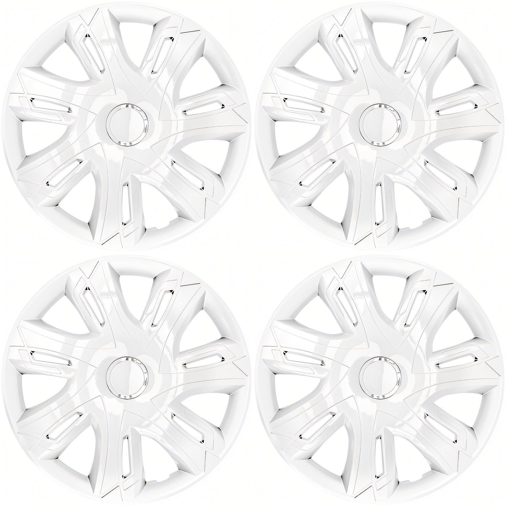 NRM Radzierblende SUPERNOVA 15 Zoll – Weiß glänzend – 4er Set