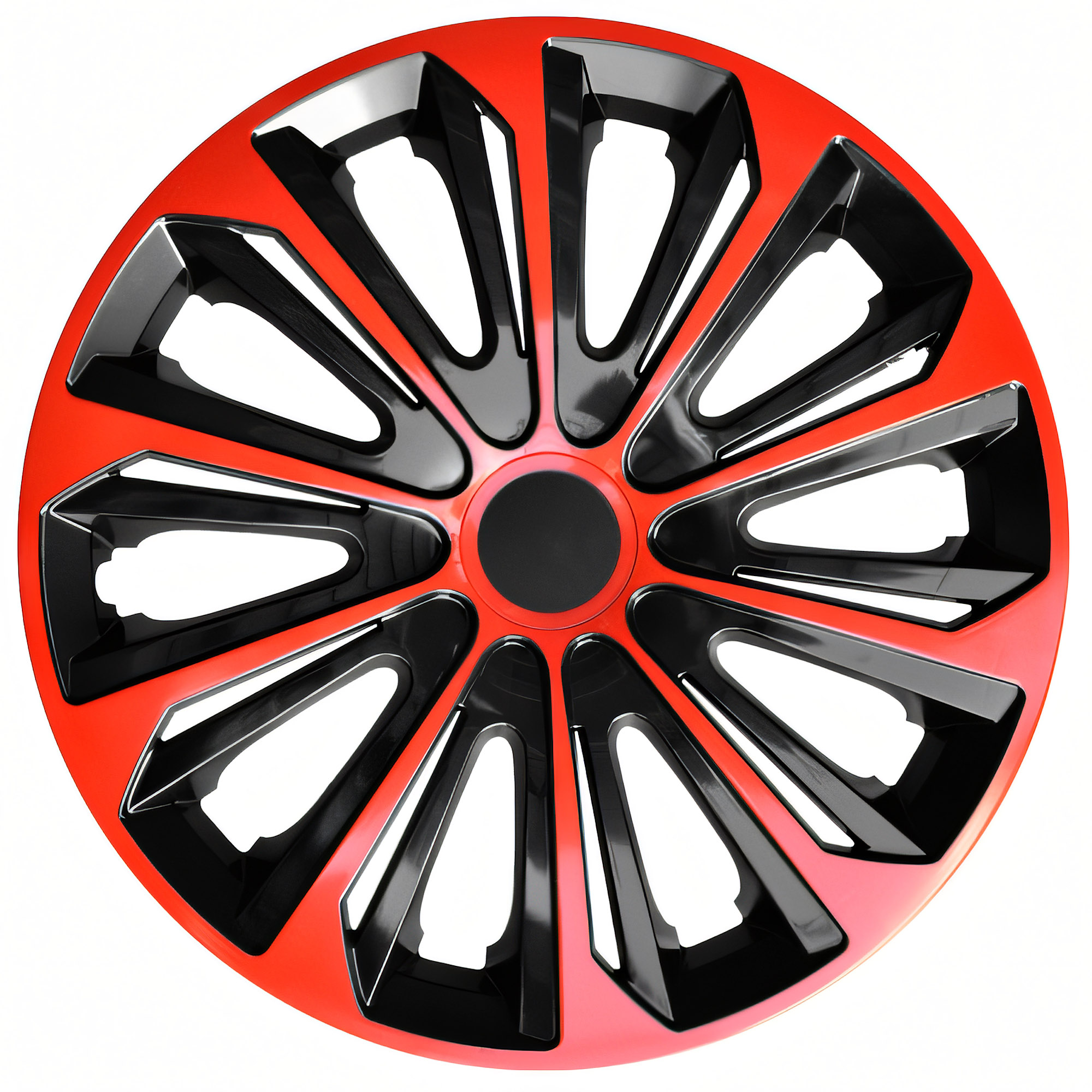NRM Radzierblende STRONG DUOCOLOR 14 Zoll – Rot/Schwarz – 4er Set