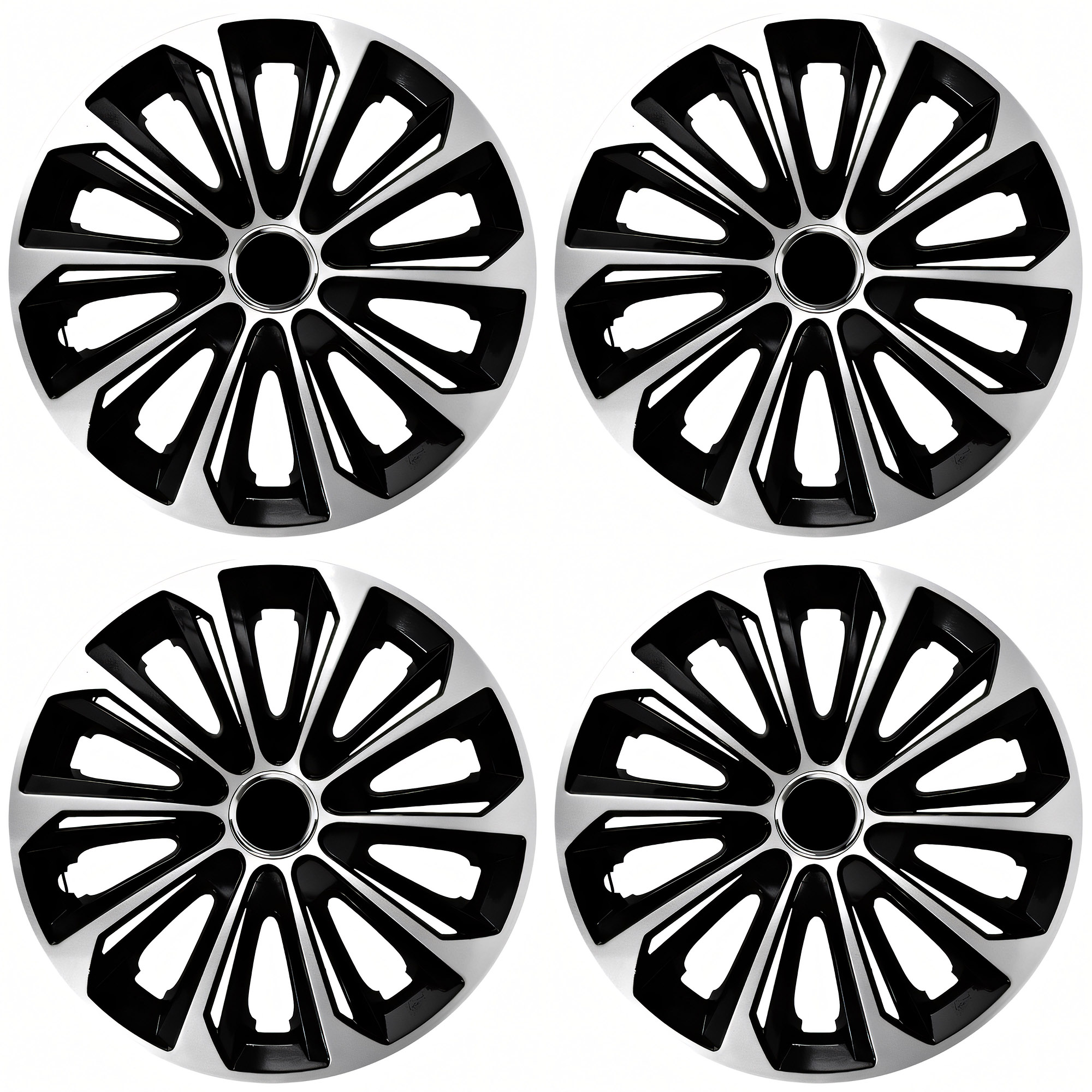 NRM Radzierblende EXTRA STRONG 14 Zoll – Silber/Schwarz – 4er Set