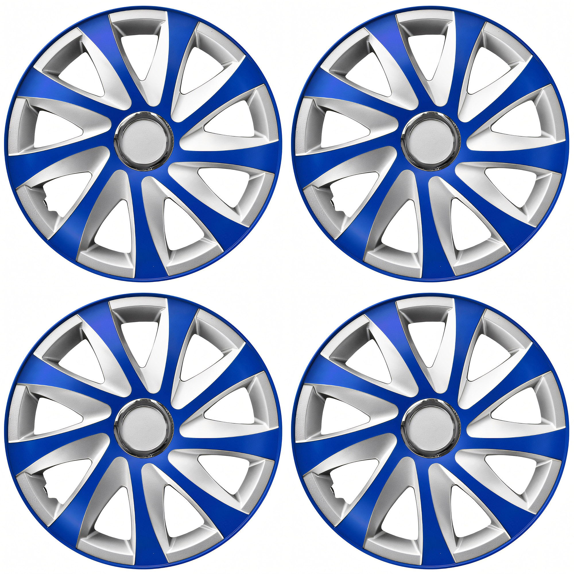 NRM Radzierblende DRIFT EXTRA 15 Zoll – Blau/Silber– 4er Set