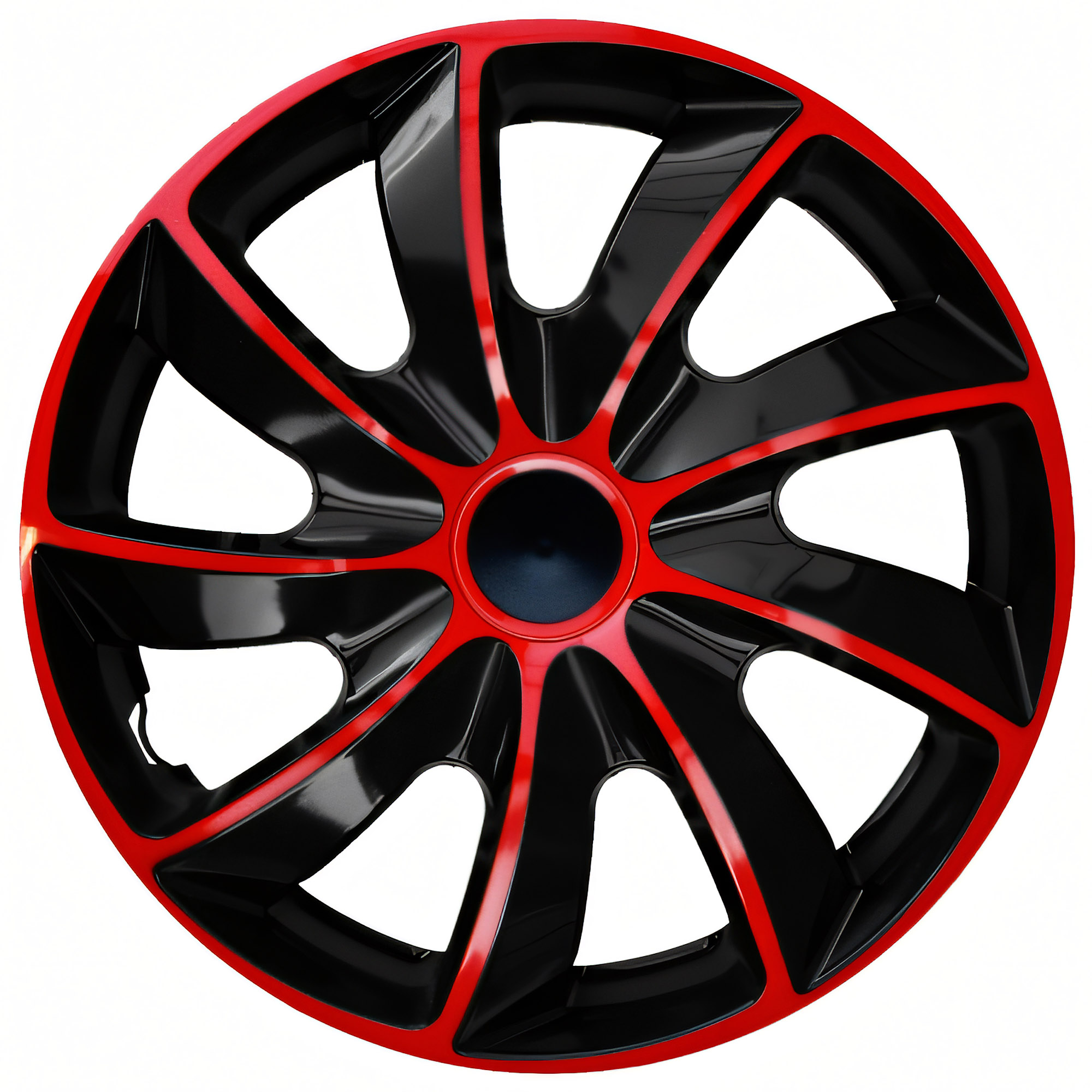 NRM Radzierblende QUAD BICOLOR 13 Zoll – Rot/Schwarz – 4er Set