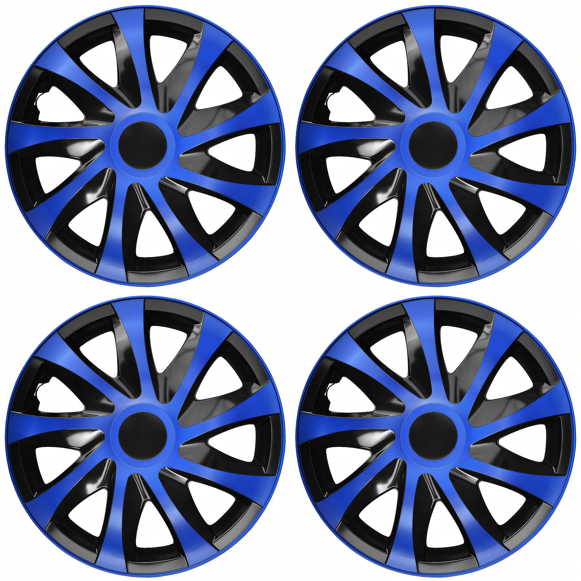 NRM Radzierblende DRACO 15 Zoll – Blau/Schwarz – 4er Set