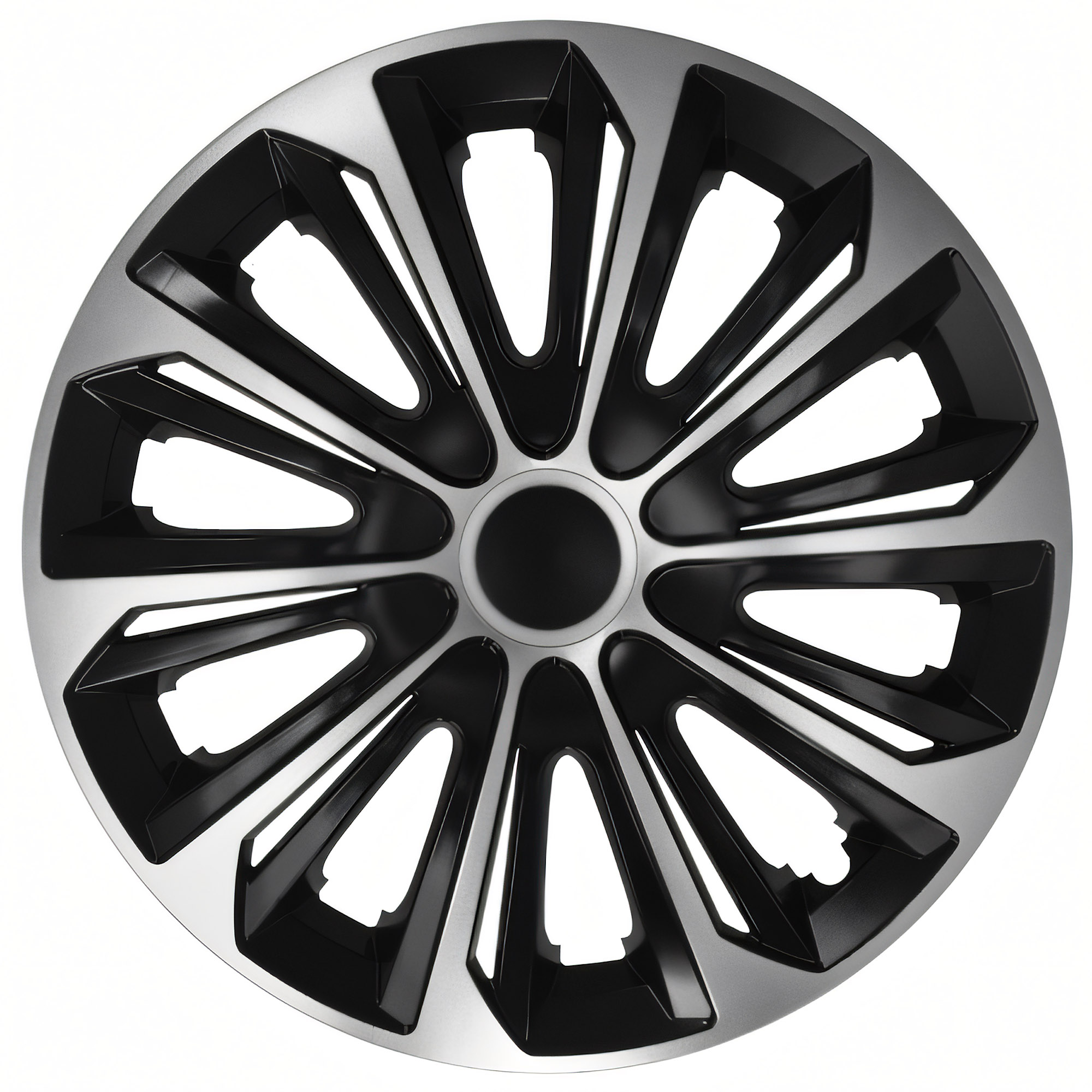 NRM Radzierblende STRONG DUOCOLOR 14 Zoll – Silber/Schwarz – 4er Set