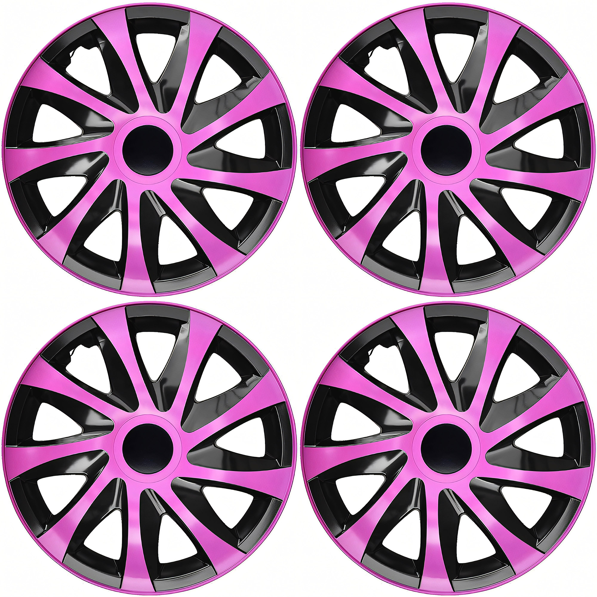 NRM Radzierblende DRACO 15 Zoll – Pink/Schwarz – 4er Set