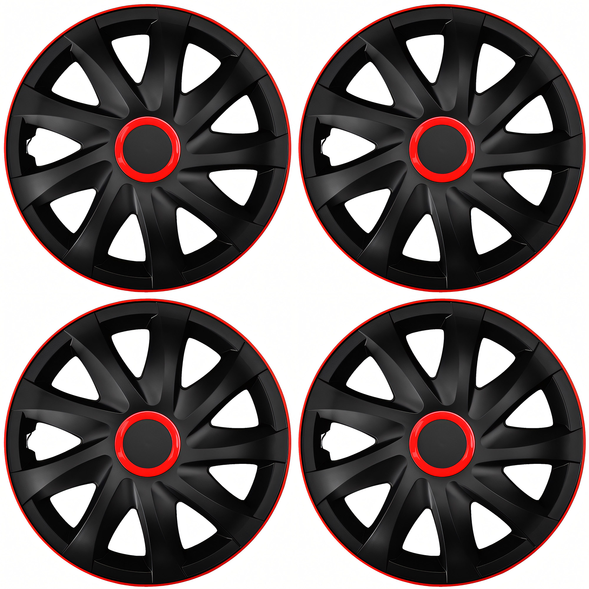 NRM Radzierblende KANDO RACE 16 Zoll – Rot/Schwarz – 4er Set