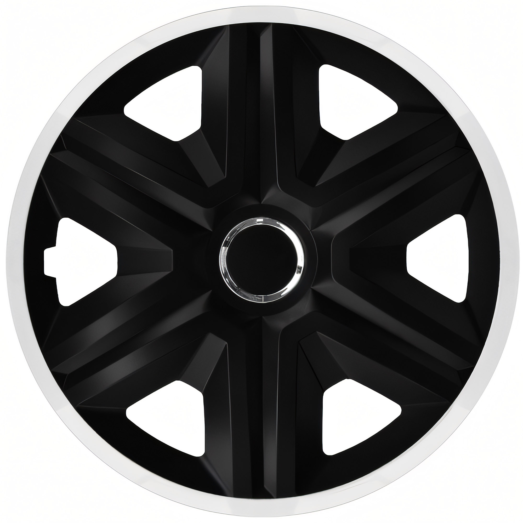 NRM Radzierblende FAST LUX 15 Zoll – Weiß/Schwarz – 4er Set