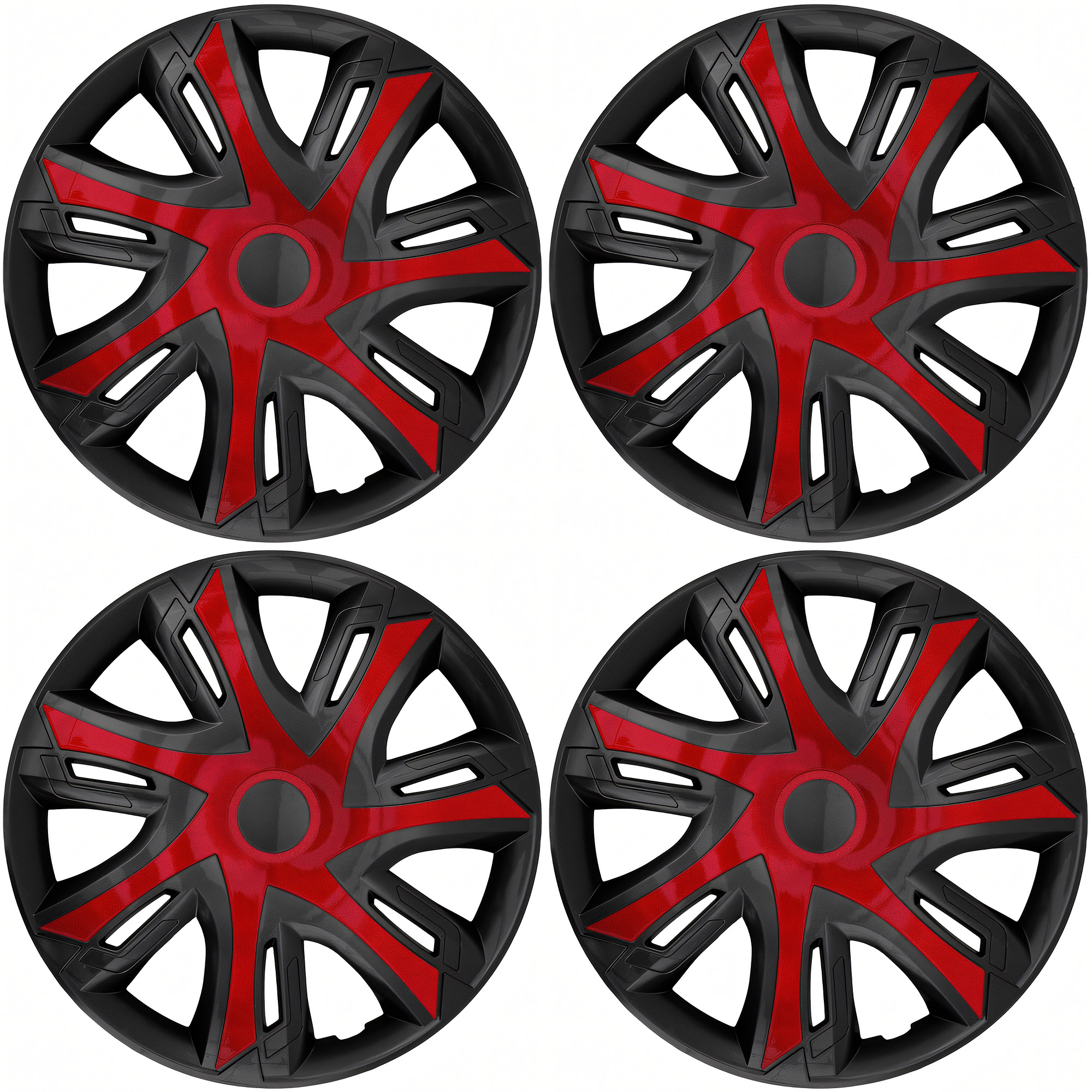 NRM Radzierblende N-Power BICOLOR 15 Zoll – Weinrot/Schwarz – 4er Set