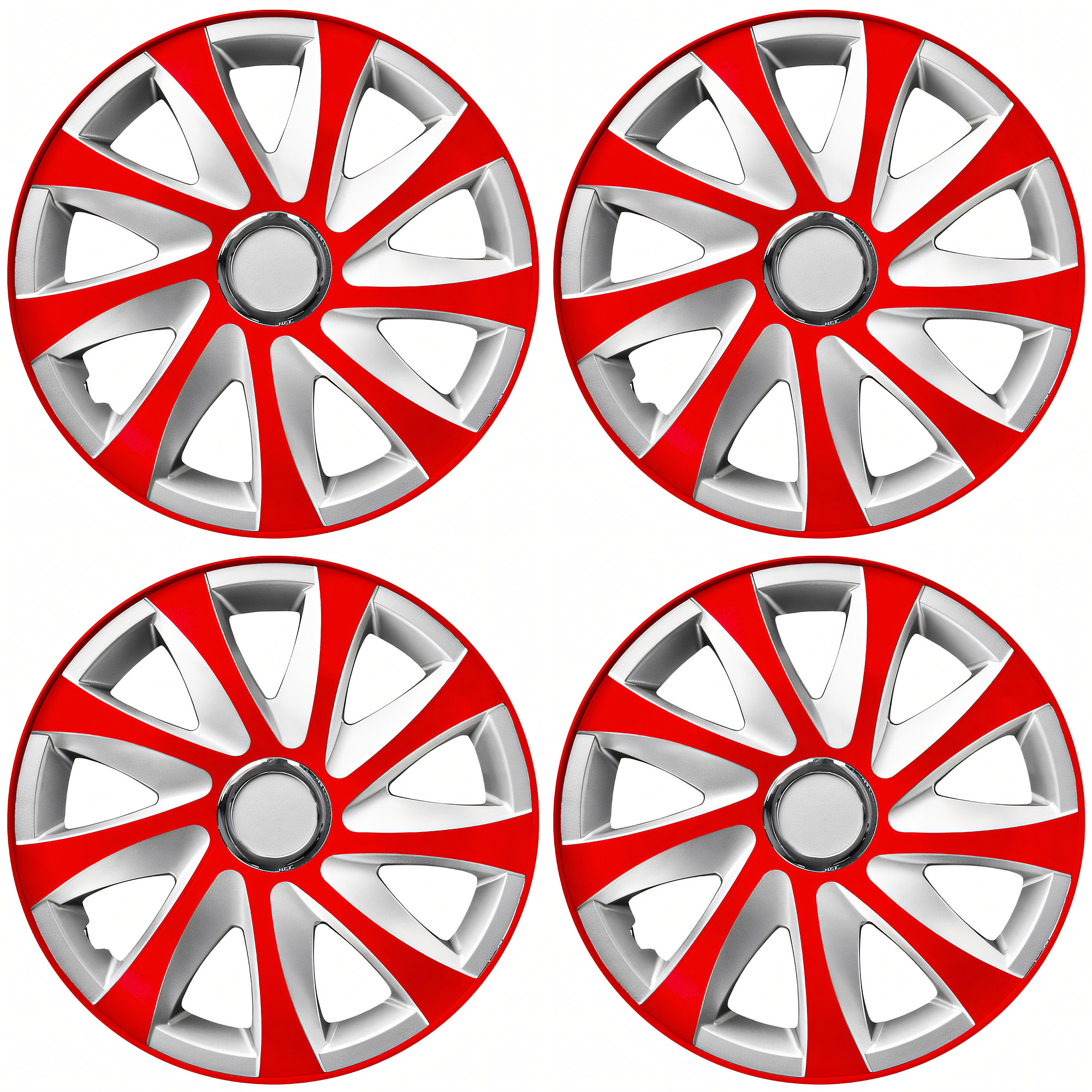 NRM Radzierblende DRIFT EXTRA 14 Zoll – Rot/Silber– 4er Set