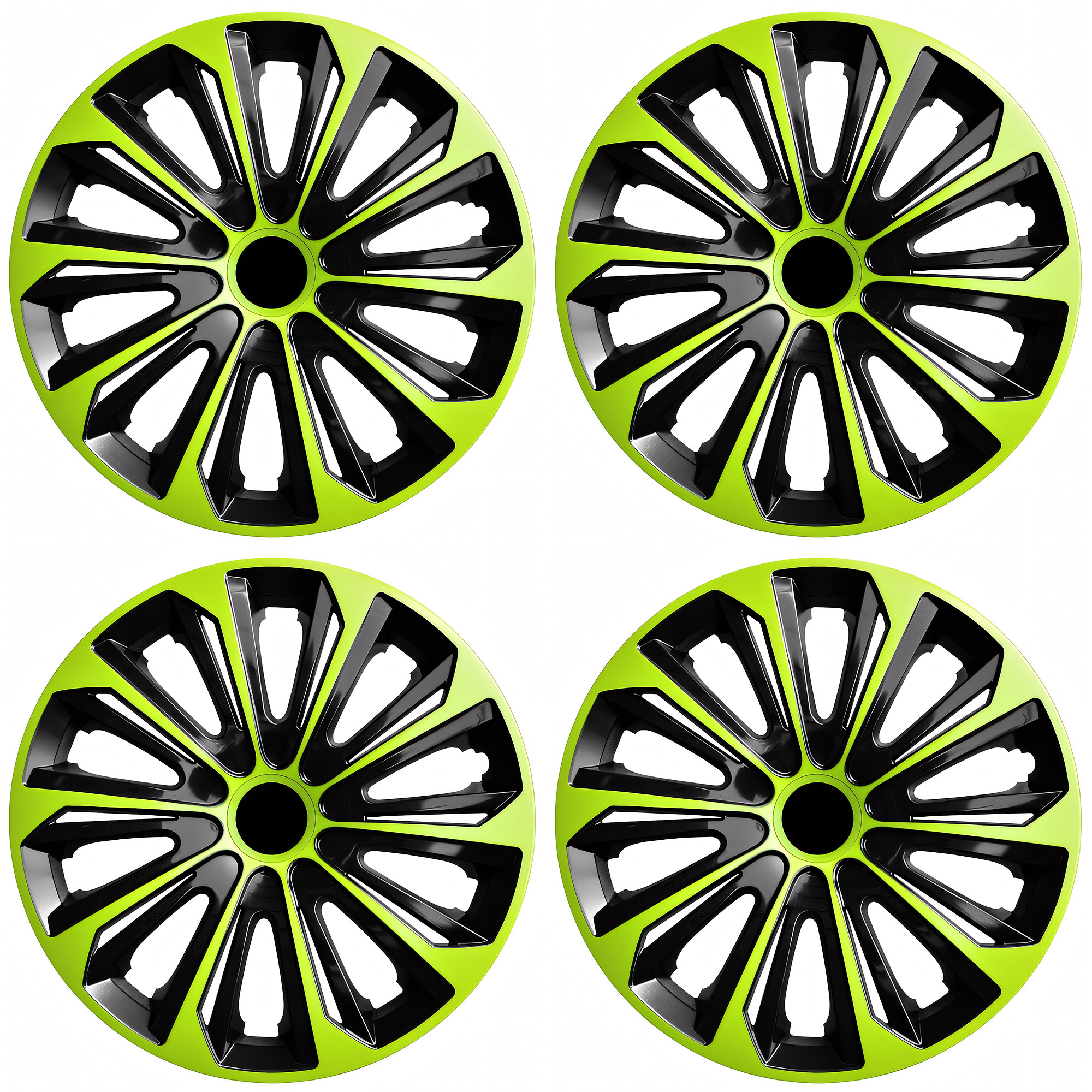 NRM Radzierblende STRONG DUOCOLOR 14 Zoll – Grün/Schwarz – 4er Set