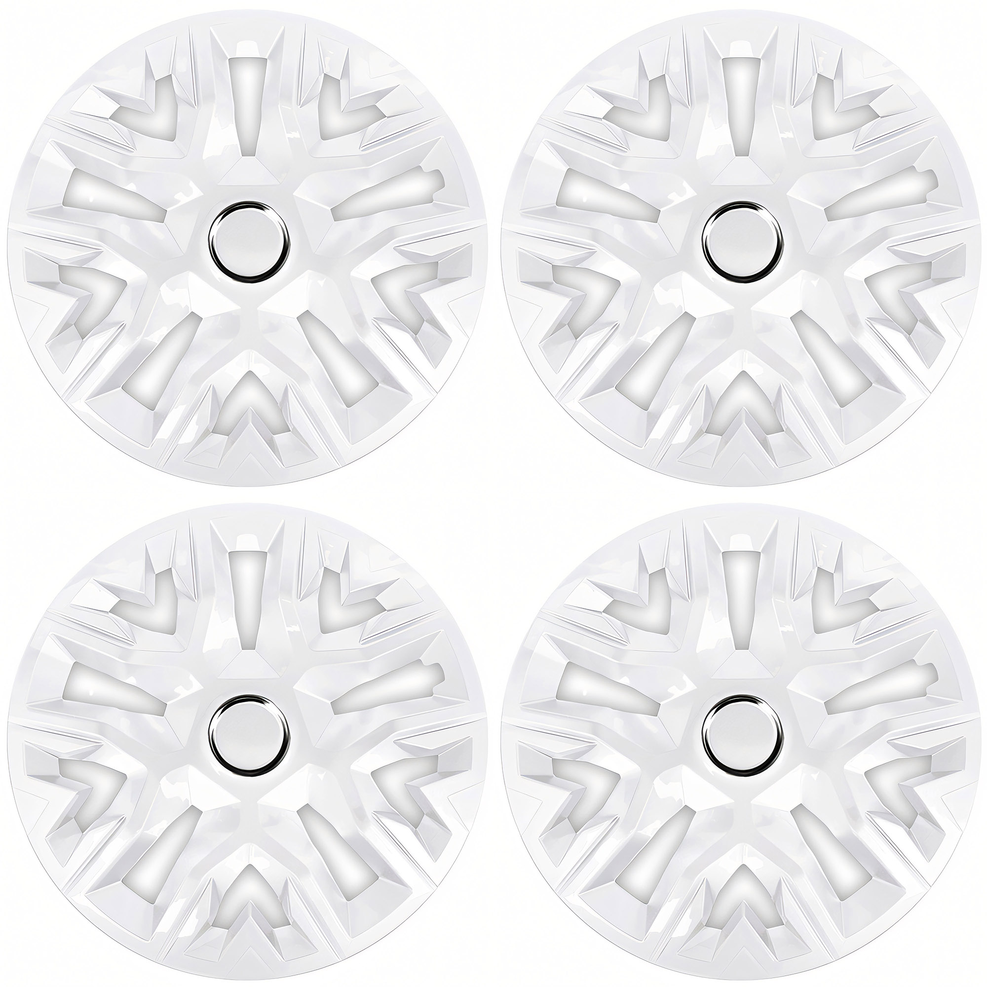 NRM Radzierblende PERFECTO 15 Zoll – Weiß glänzend – 4er Set