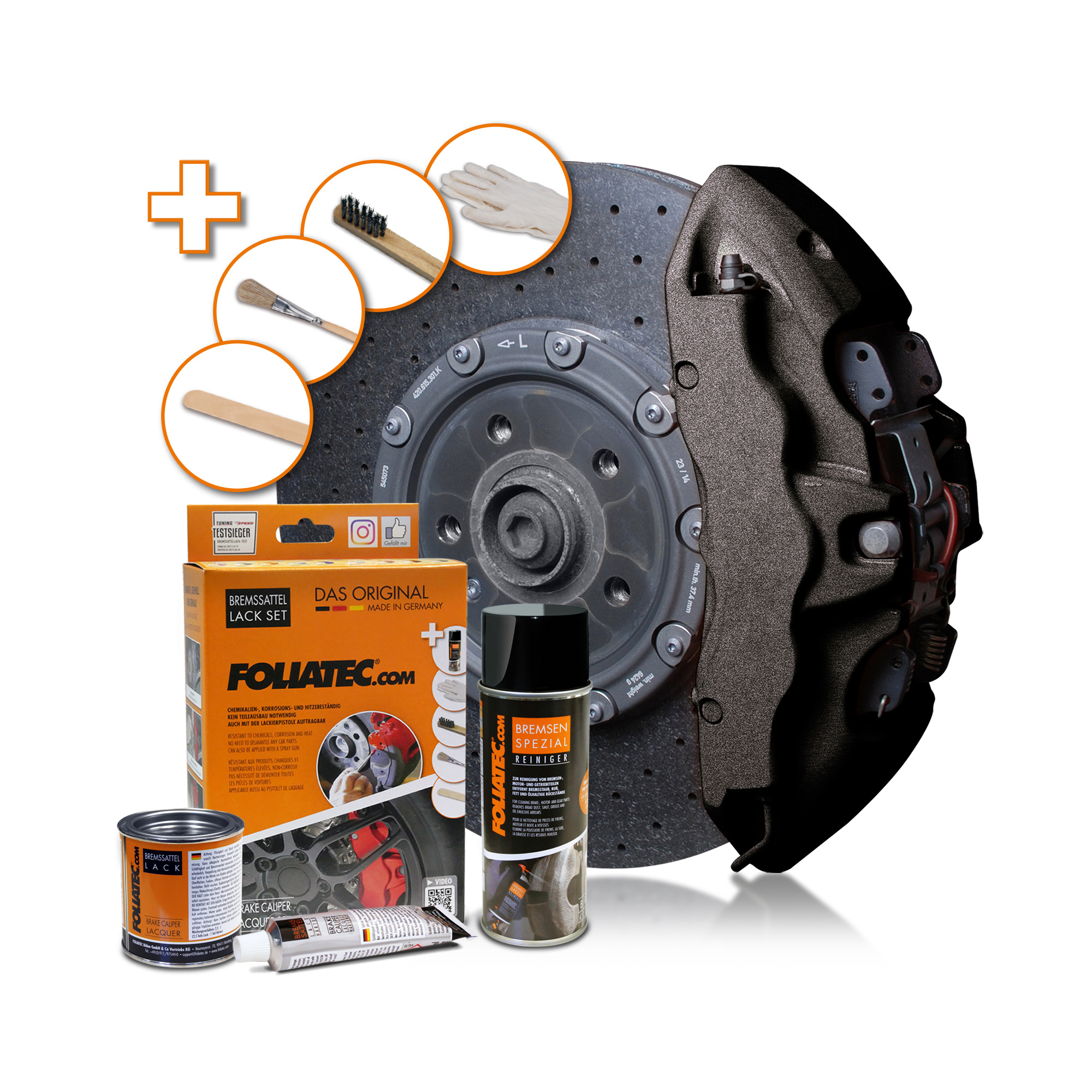 Foliatec Bremssattel Lack Set - Carbon Metallic