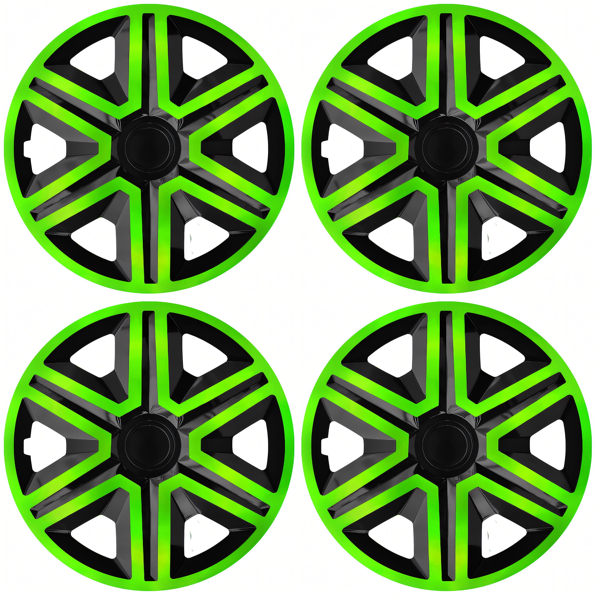 NRM Radzierblende ACTION DOUBLECOLOR 15 Zoll – Grün/Schwarz – 4er Set
