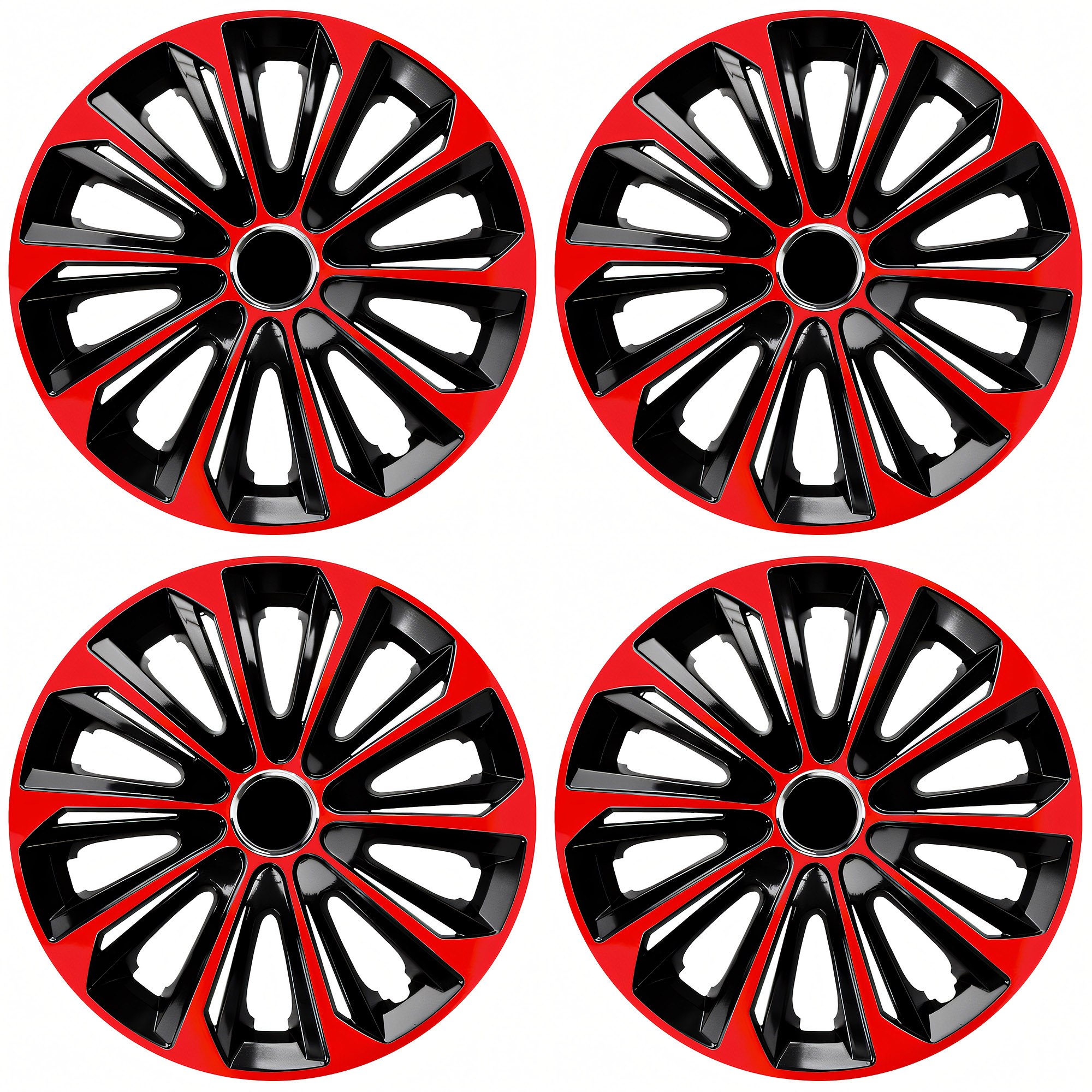 NRM Radzierblende EXTRA STRONG 16 Zoll – Rot/Schwarz – 4er Set