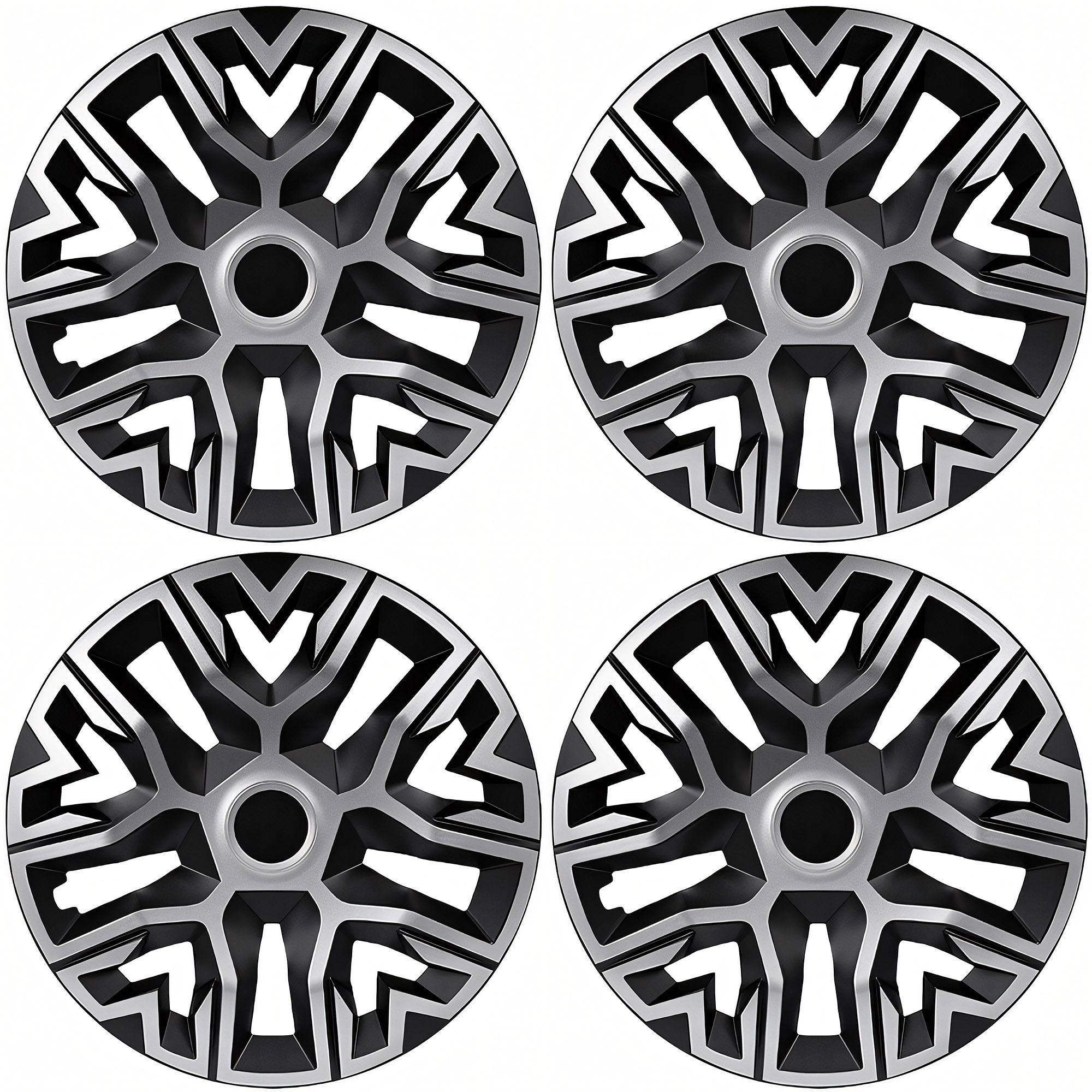 NRM Radzierblende THE BEST BICOLOR 16 Zoll – Silber/Schwarz – 4er Set