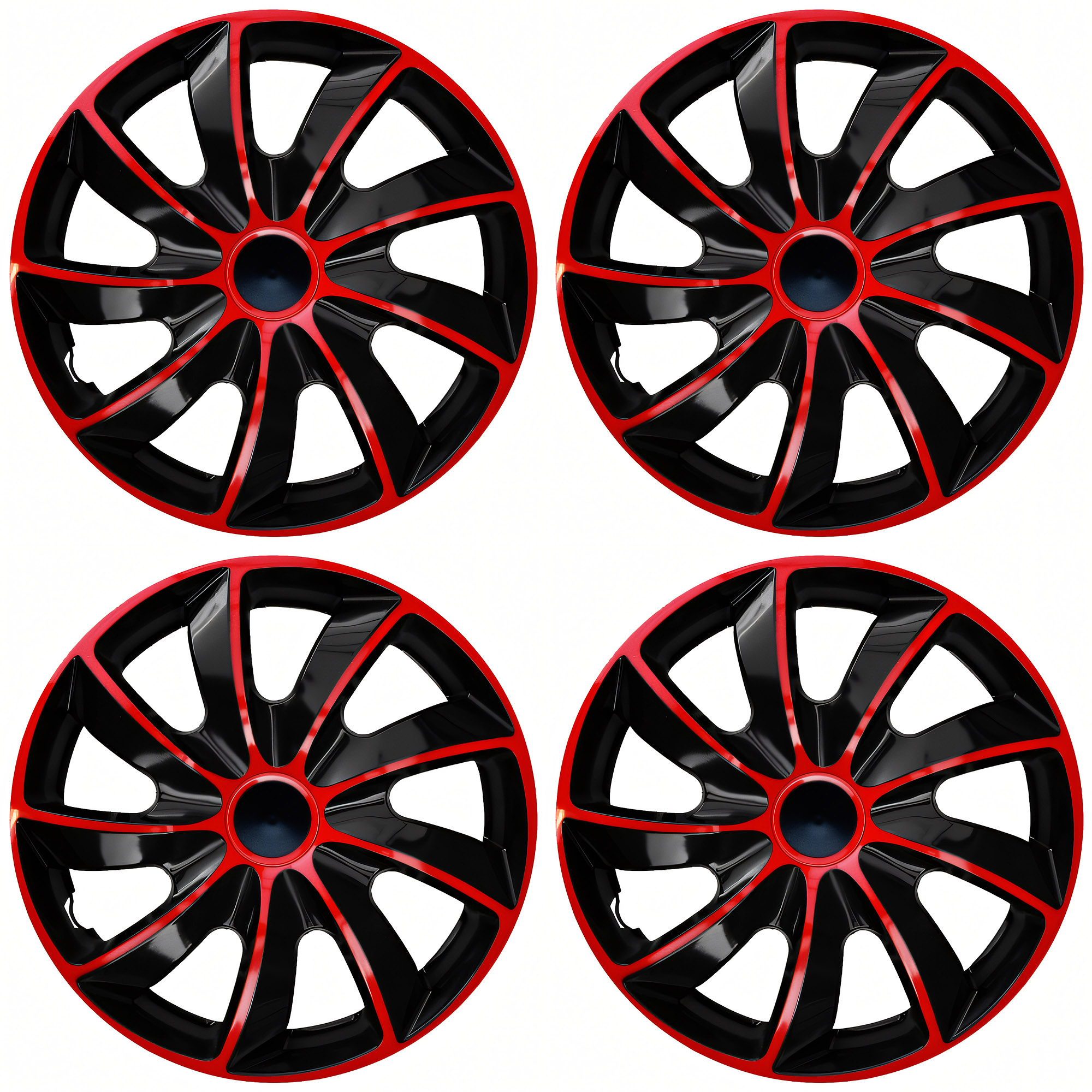 NRM Radzierblende QUAD BICOLOR 13 Zoll – Rot/Schwarz – 4er Set