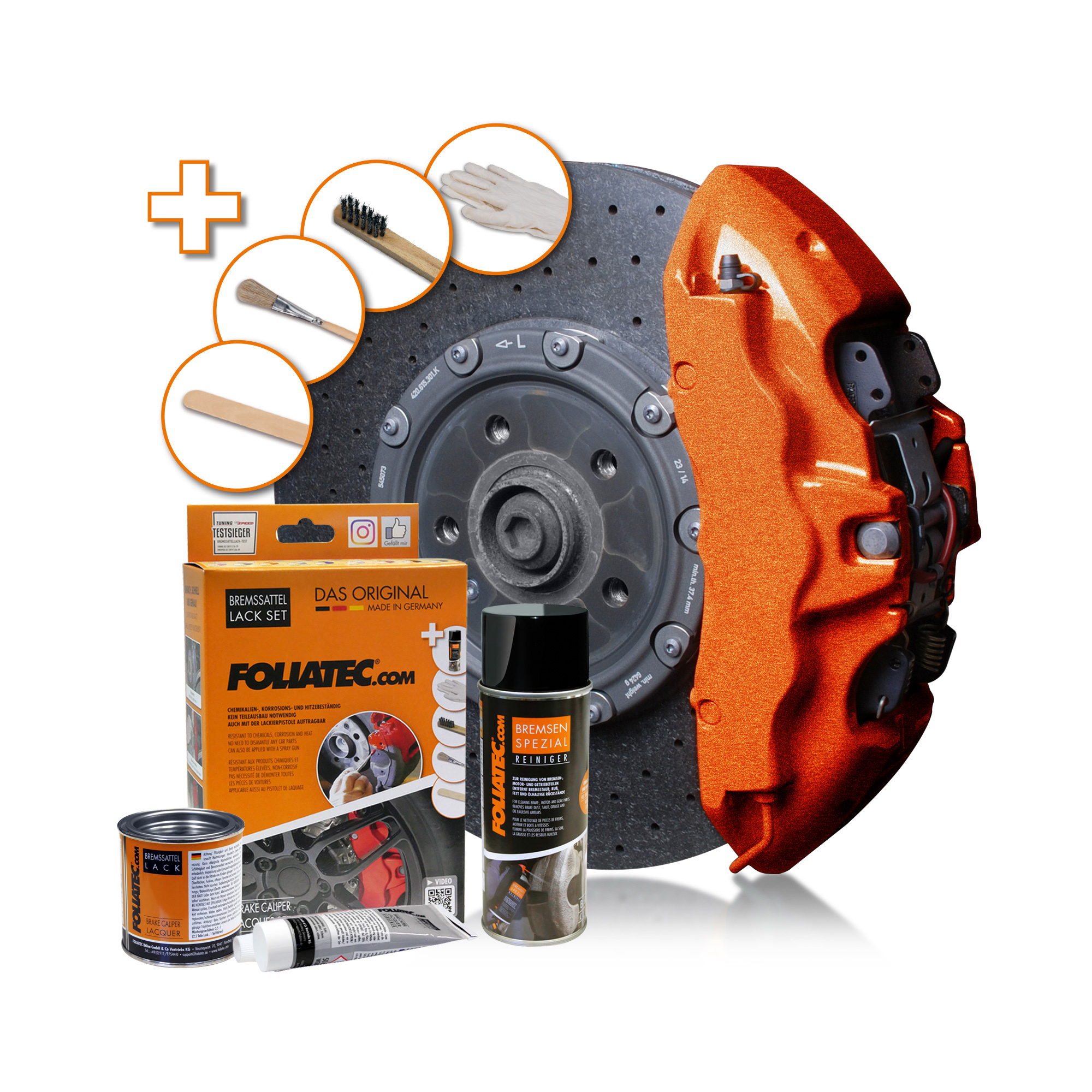 Foliatec Bremssattel Lack Set - Cosmic Orange Metallic