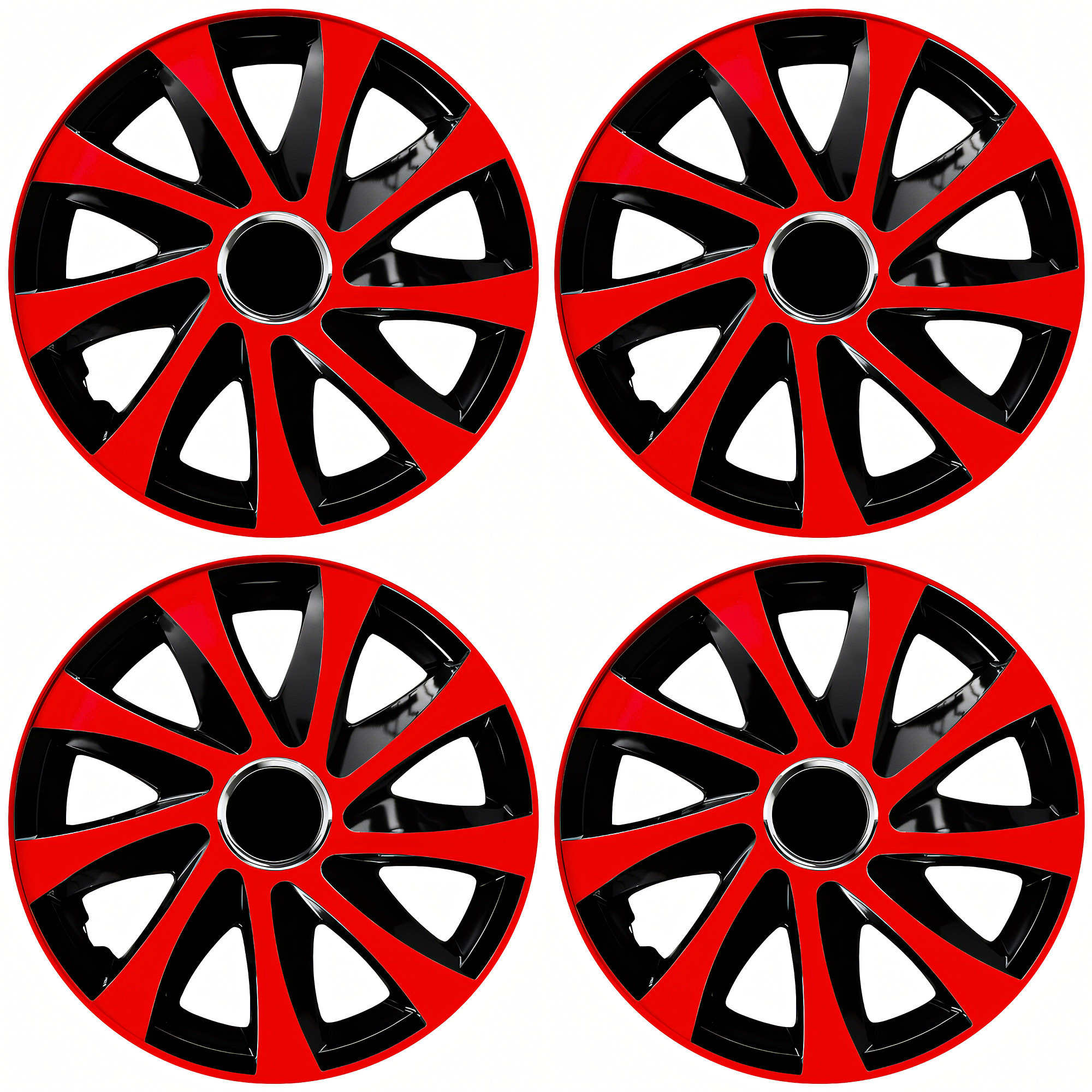 NRM Radzierblende DRIFT EXTRA 13 Zoll – Rot/Schwarz – 4er Set