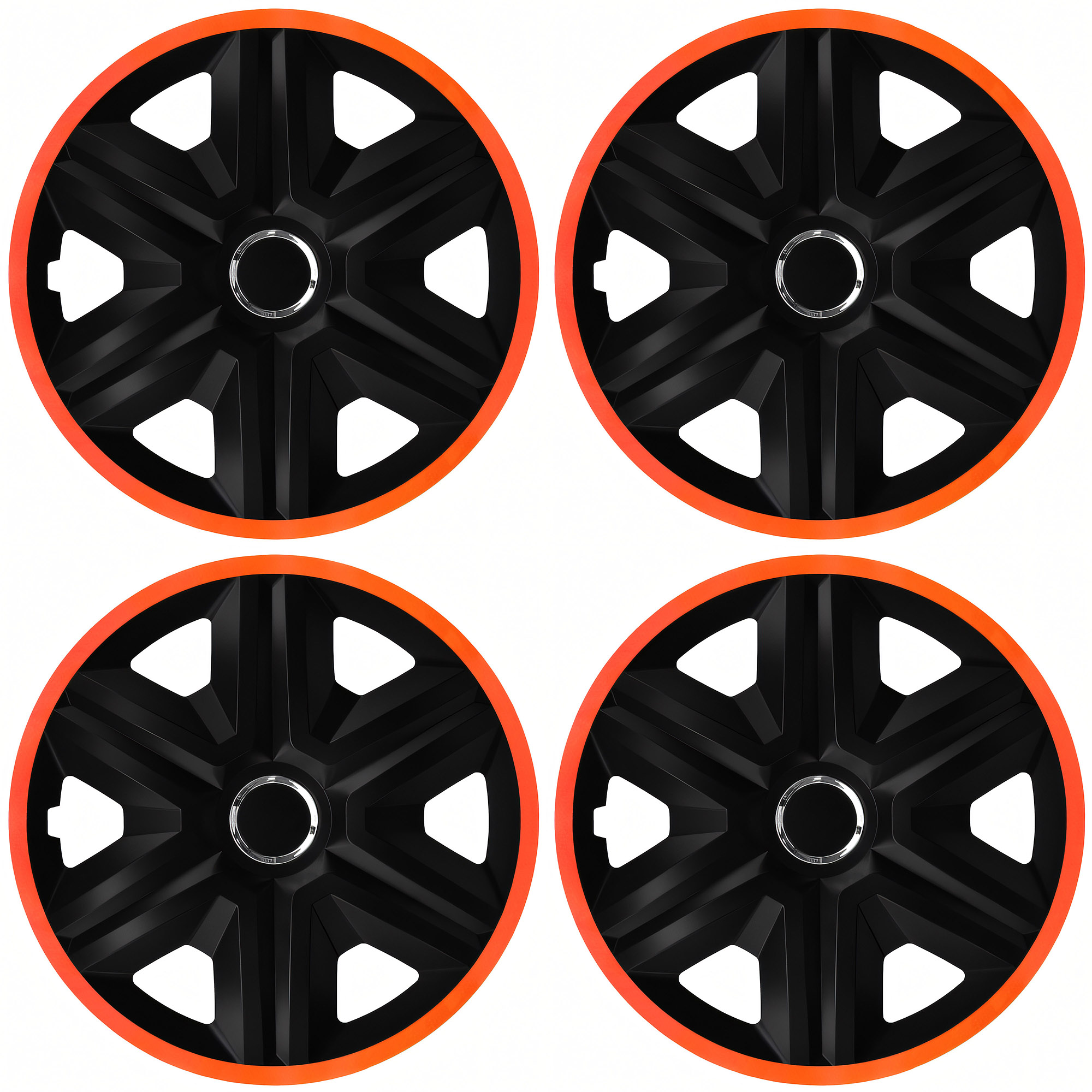 NRM Radzierblende FAST LUX 16 Zoll – Orange/Schwarz – 4er Set