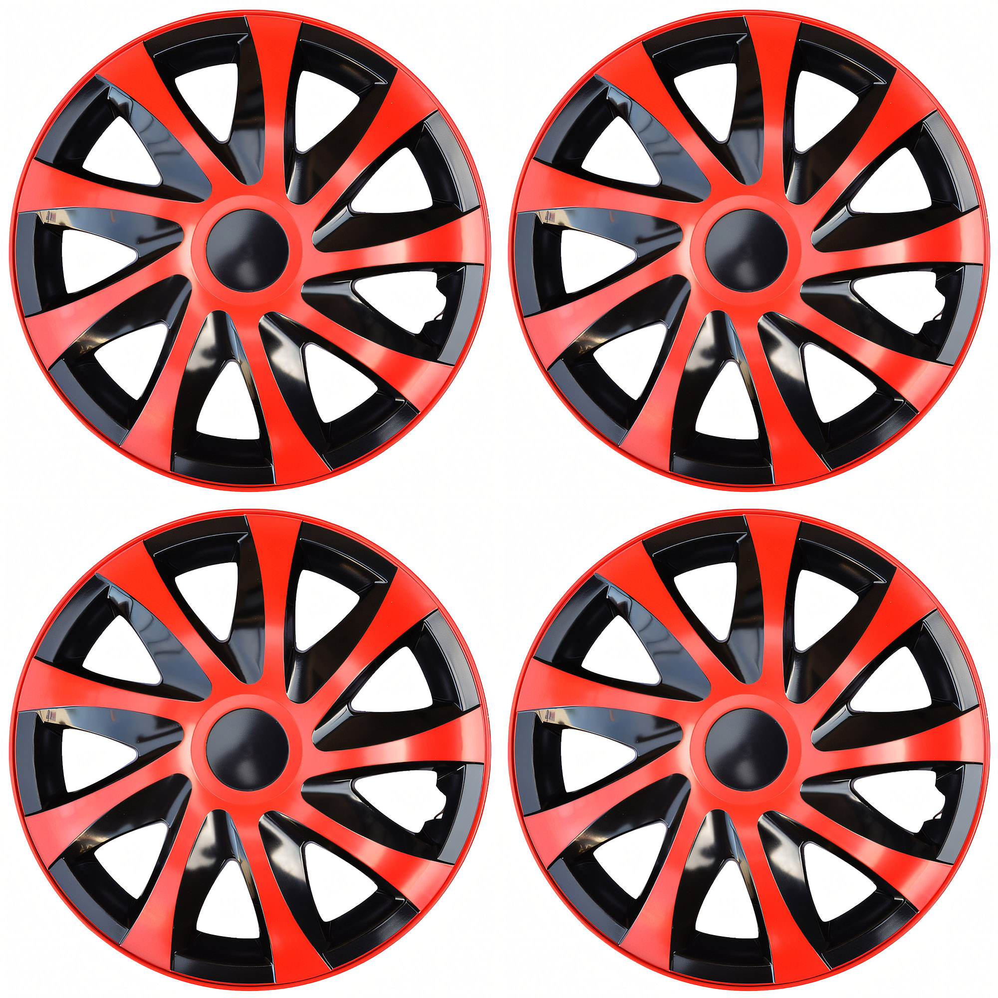 NRM Radzierblende DRACO 14 Zoll – Rot/Schwarz – 4er Set